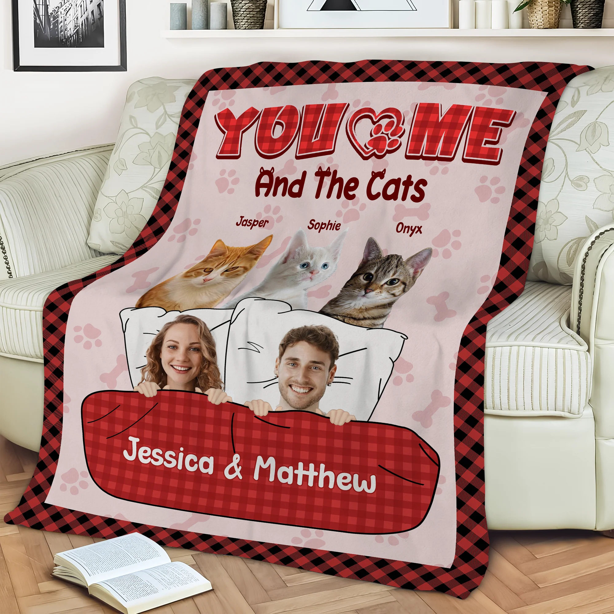You And Me And The Pets - Custom Pet Photo Blanket For Dog And Cat Lovers CH07 896500 - Image 2