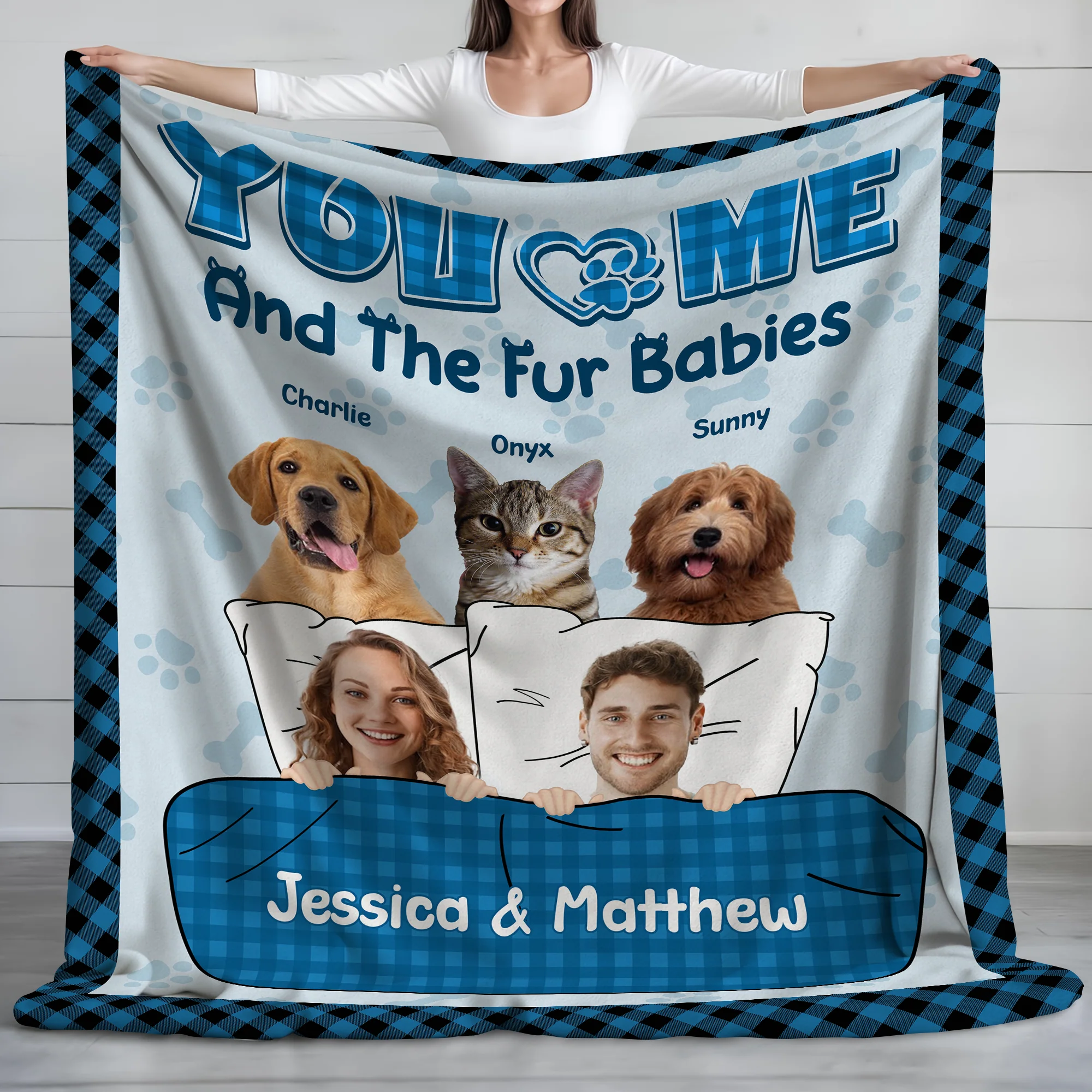 You And Me And The Pets - Custom Pet Photo Blanket For Dog And Cat Lovers CH07 896500 - Image 3
