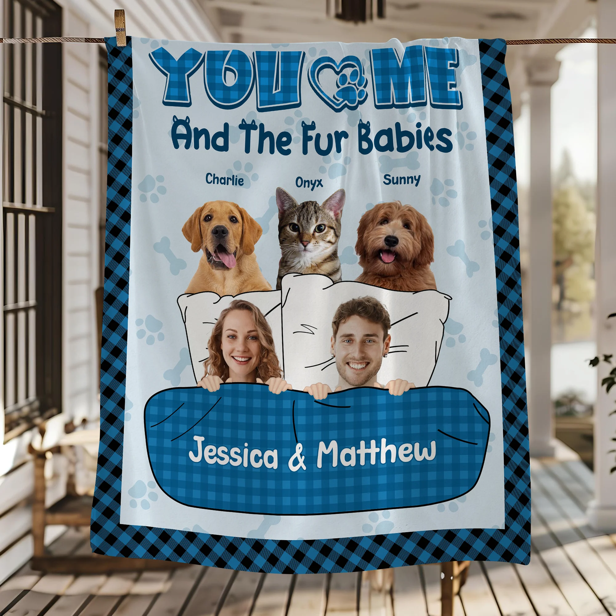 You And Me And The Pets - Custom Pet Photo Blanket For Dog And Cat Lovers CH07 896500 - Image 4