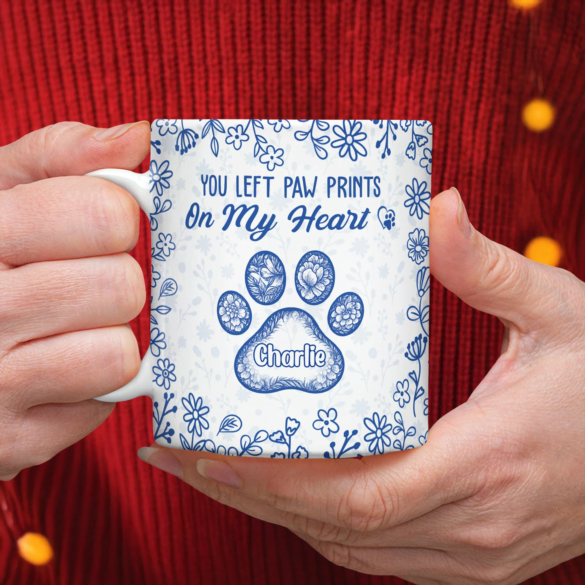 You Left Paw Prints On My Heart - Personalized Memorial Mug For Dog And Cat Lovers CH07 896996 - Image 2