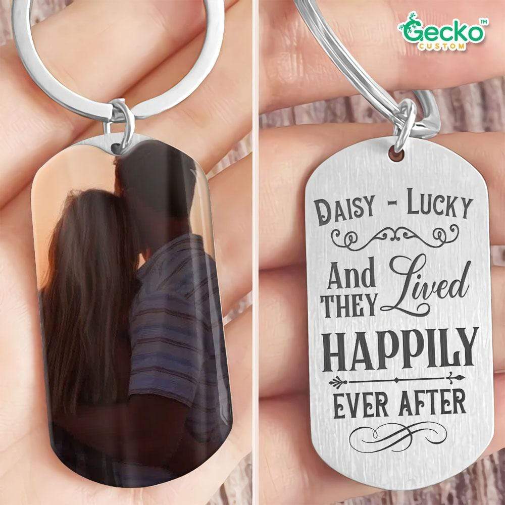 And They Lived Happily Ever After Couple Metal Keychain HN590