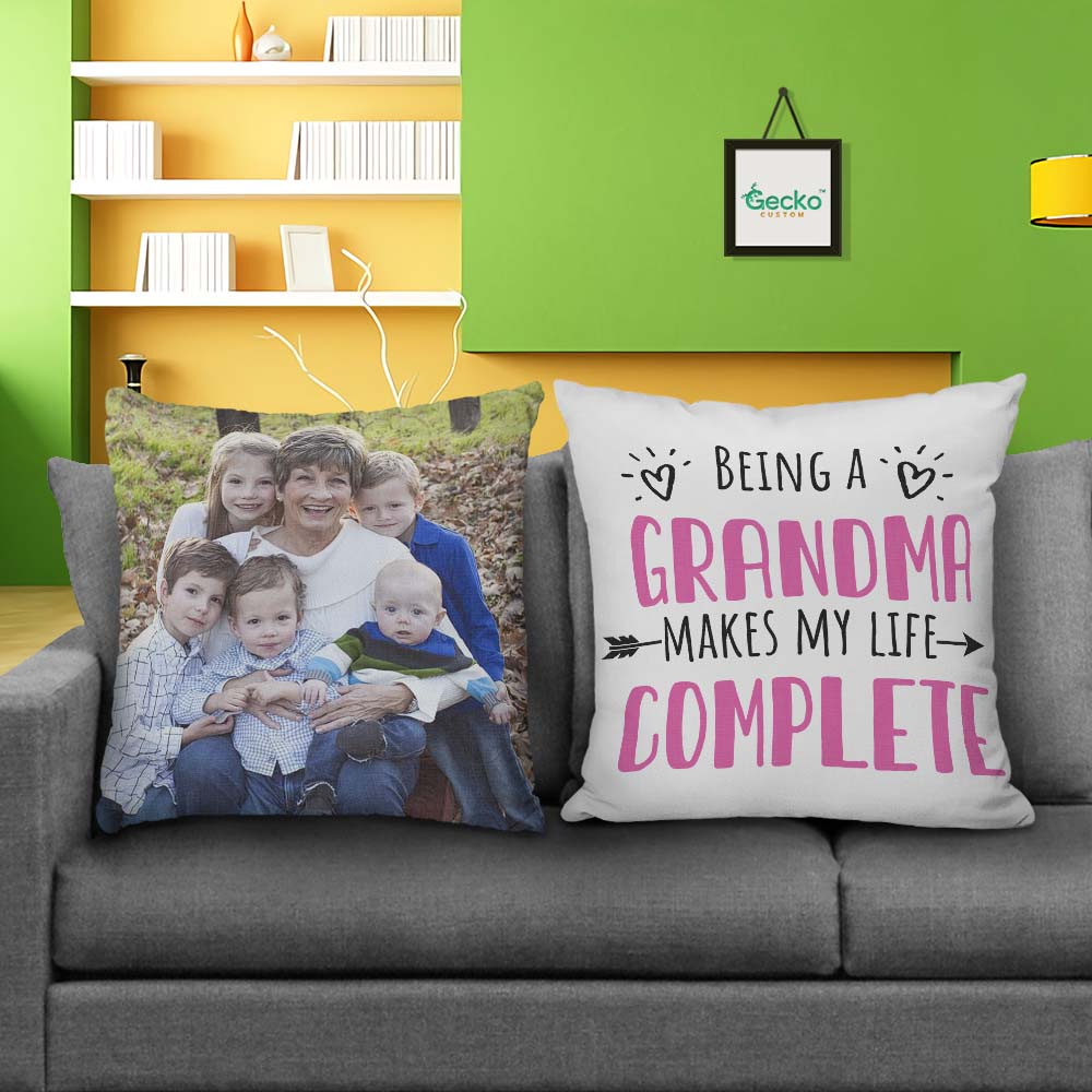 Being A Grandma Makes My Life Complete Family Throw Pillow 3 HN590 - Image 2