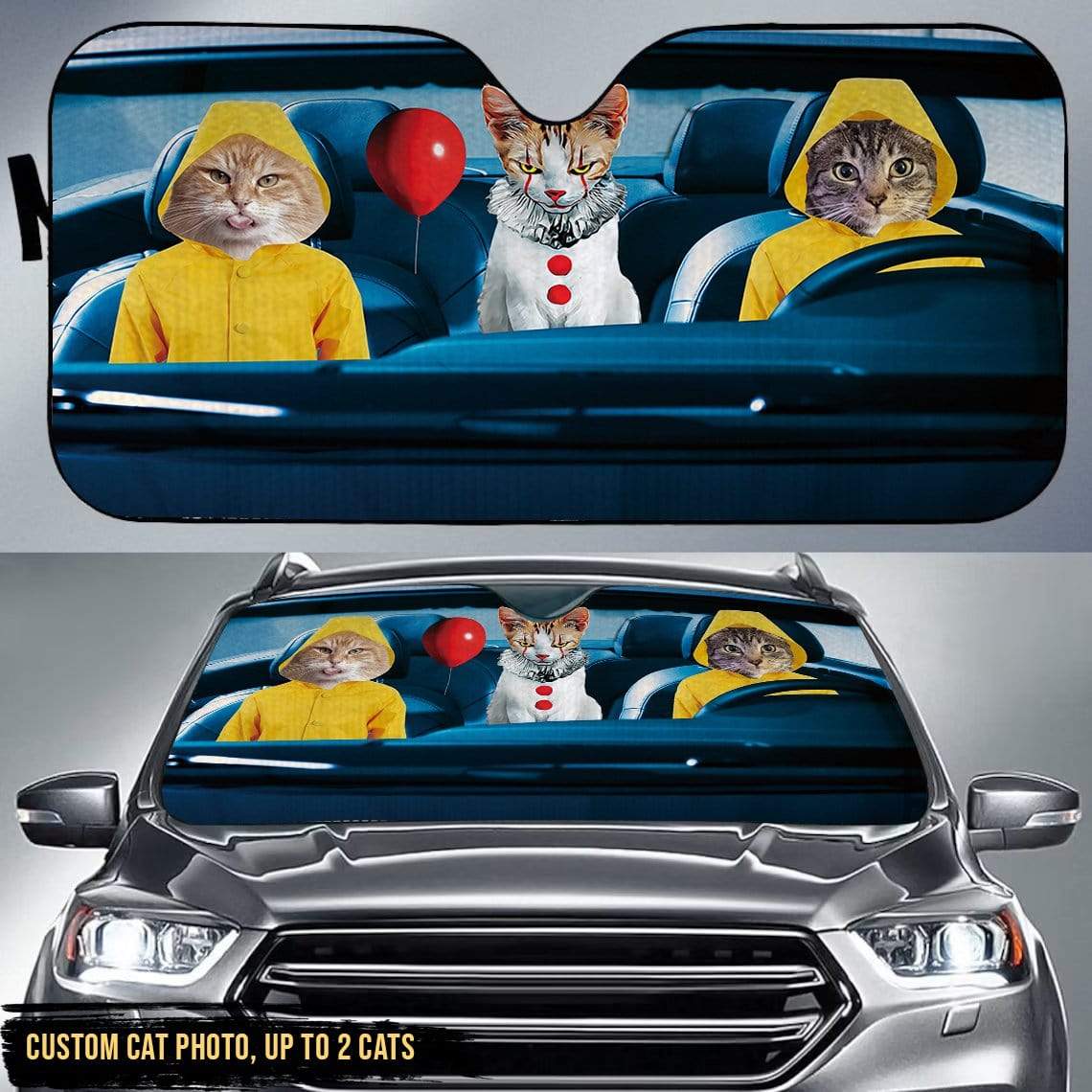Custom Cat Image IT Cat Car Sunshade, HN590 - Image 3