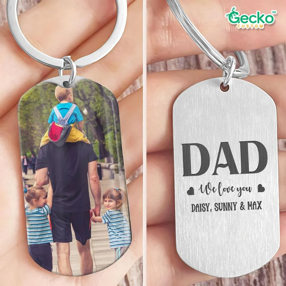 Dad We Love You Family Metal Keychain 890779