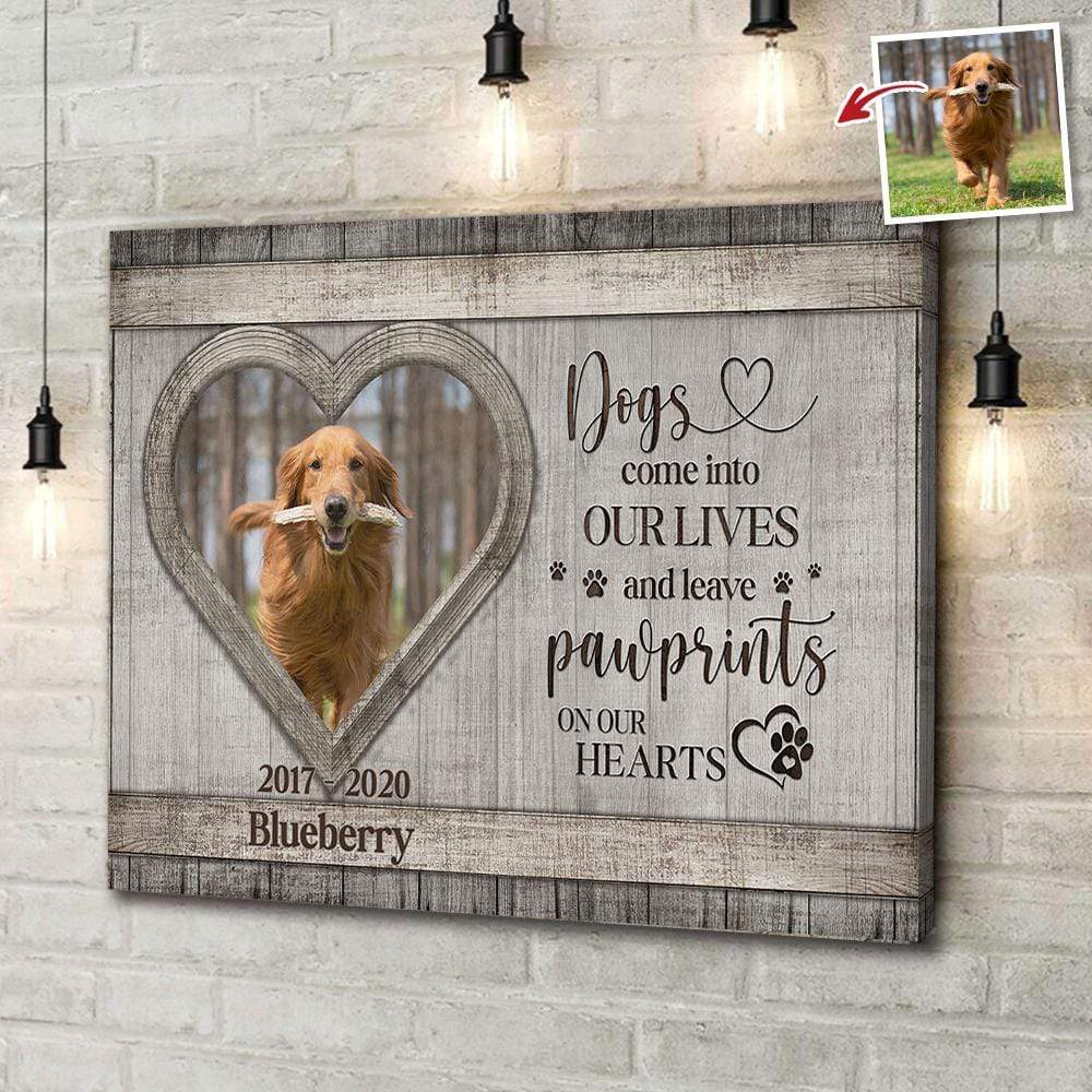 Dogs Leave Paw Prints On Our Hearts Dog Canvas, HN590 - Image 3
