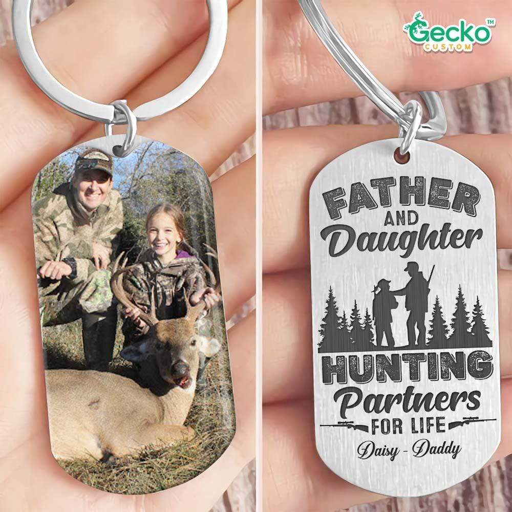 Father And Daughter Hunting Partners For Life Hunter Metal Keychain HN590
