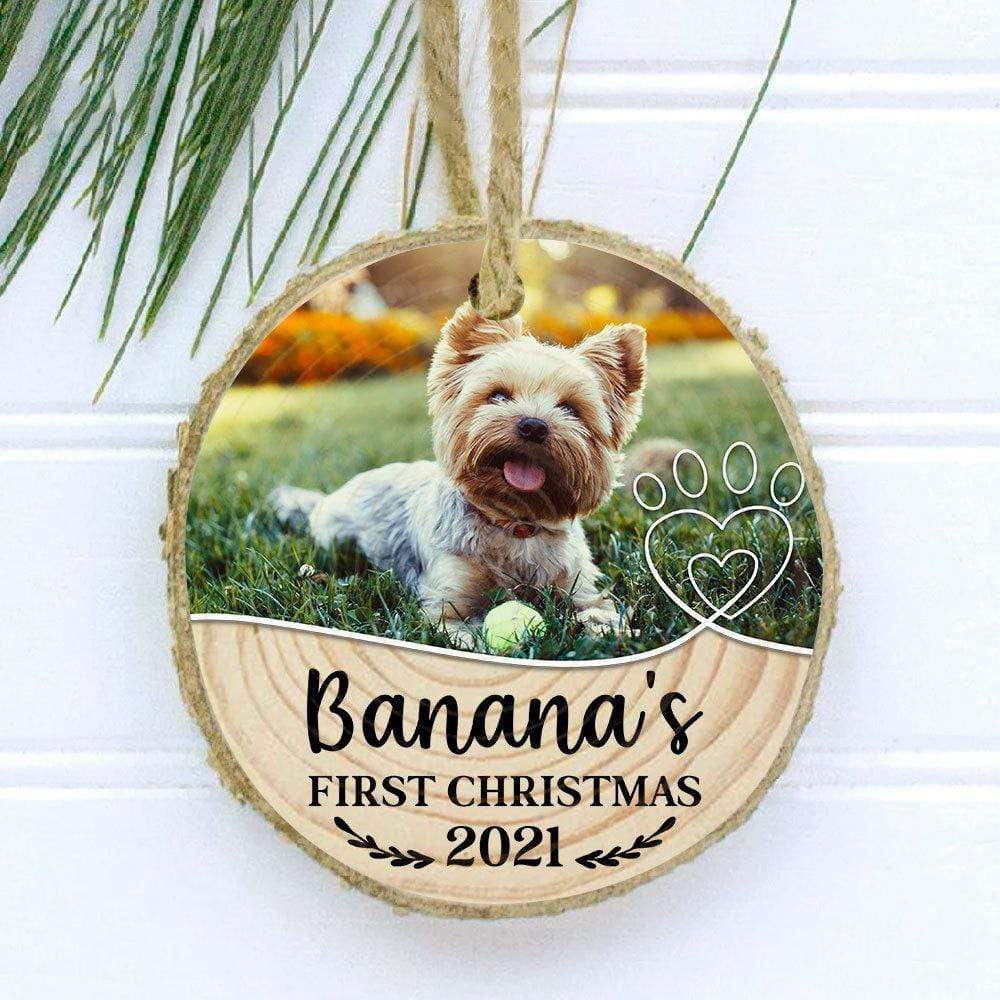 Pet's First Christmas 2021 Dog Cat Wood Slice Ornament HN590 - Image 3
