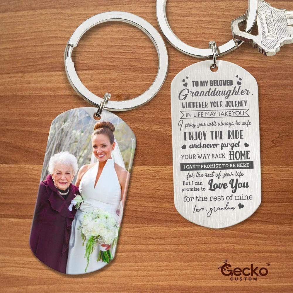 To My Beloved Grand Daughter Family Metal Keychain HN590 - Image 2