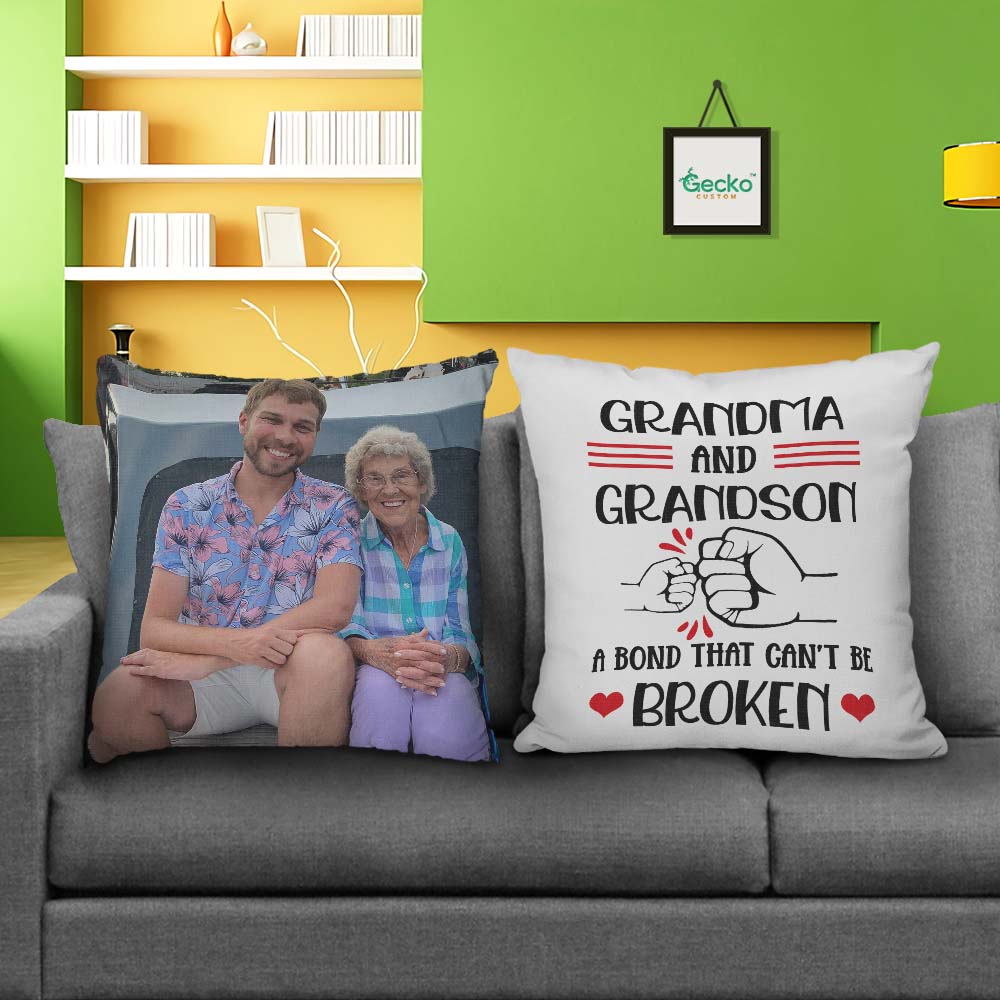 Grandma and Grandson Bond Family Throw Pillow 2 HN590 - Image 2