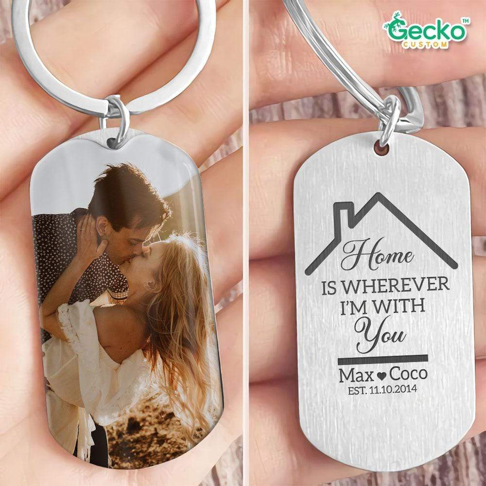 Home Is Wherever I'm With You Couple Metal Keychain HN590