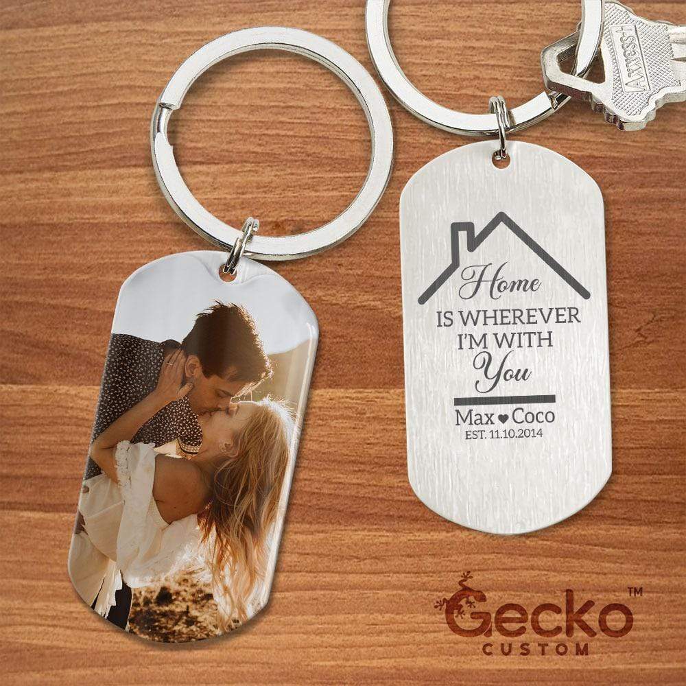 Home Is Wherever I'm With You Couple Metal Keychain HN590 - Image 2