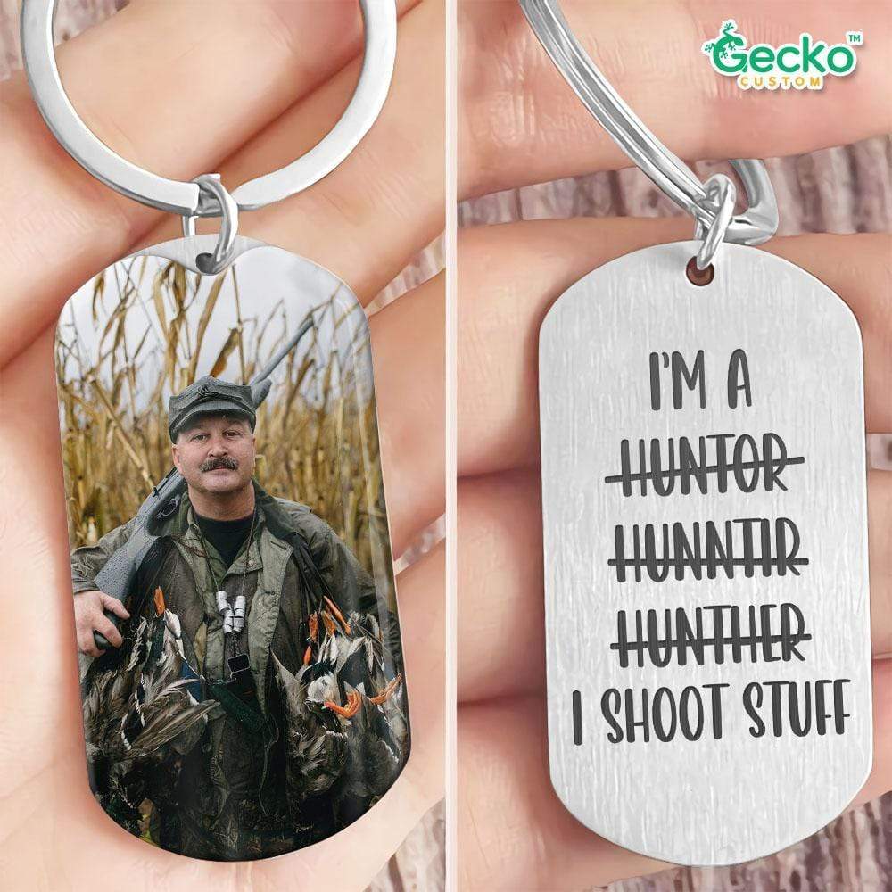 I Shoot Stuff Image Upload Hunter Metal Keychain HN590