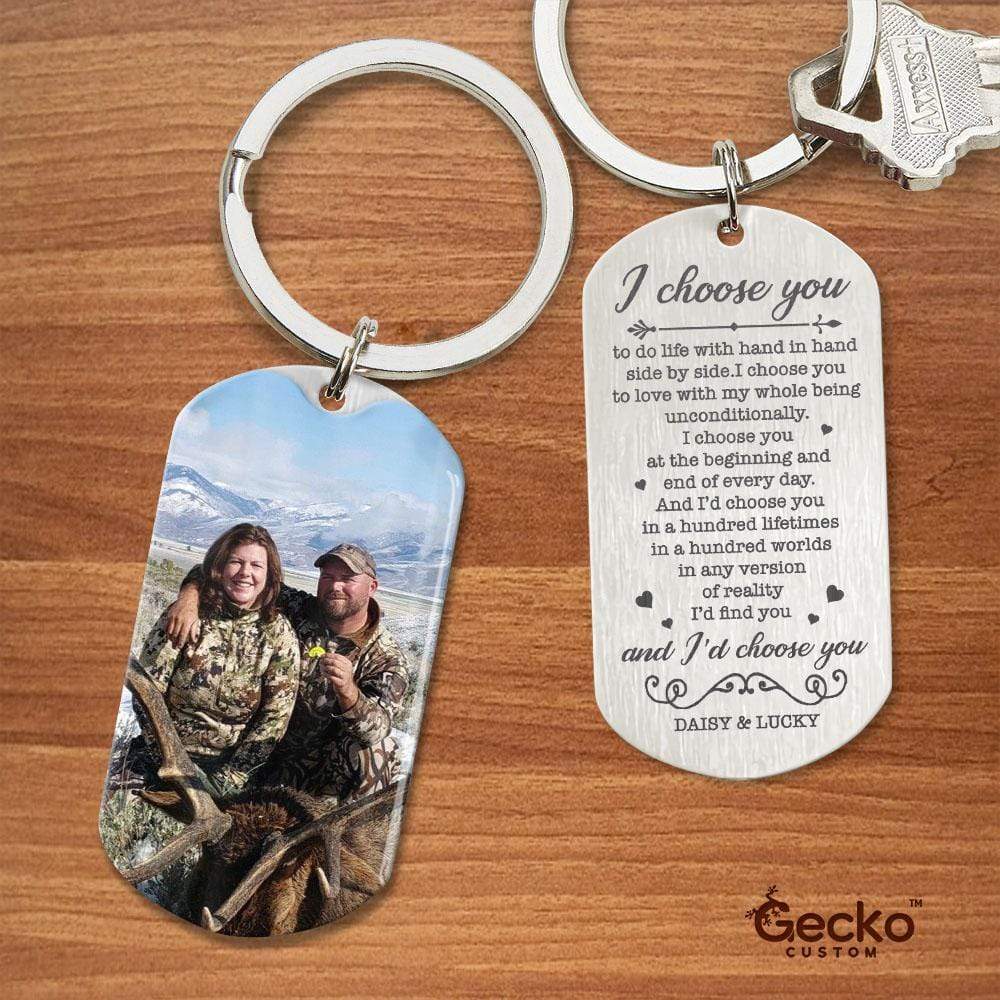 I Would Choose You In A Hundreds World Hunter Metal Keychain HN590 - Image 2