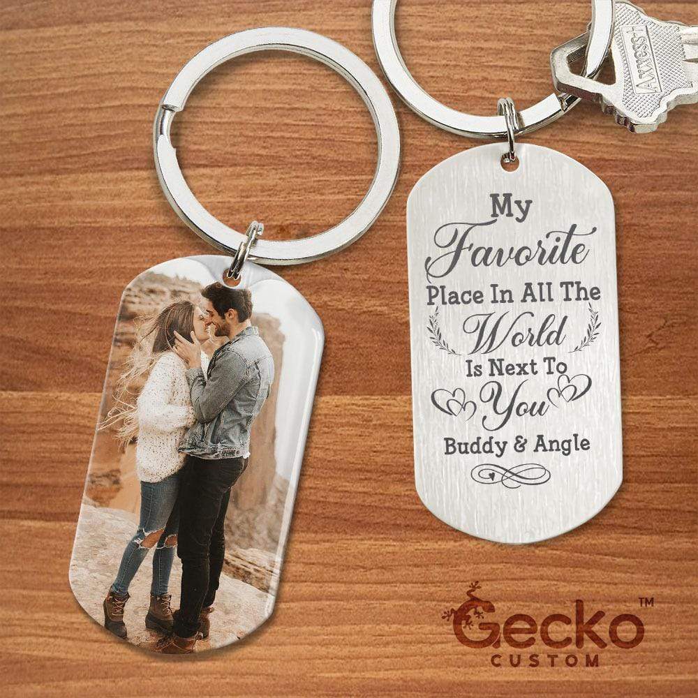 My Favorite Place Is Next To You Couple Metal Keychain HN590 - Image 2
