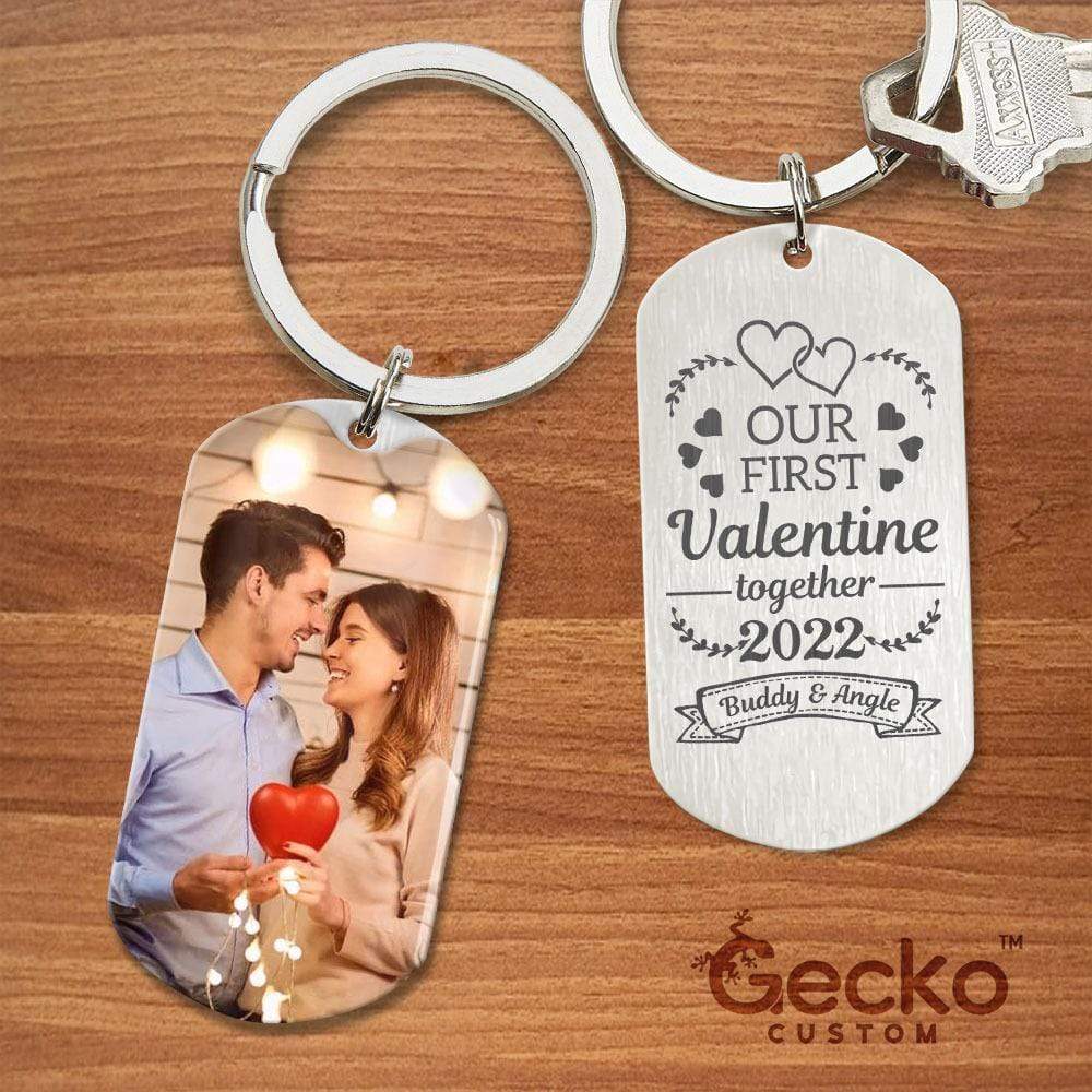 Our First Valentine Together 2023 Couple Metal Keychain HN590 - Image 2