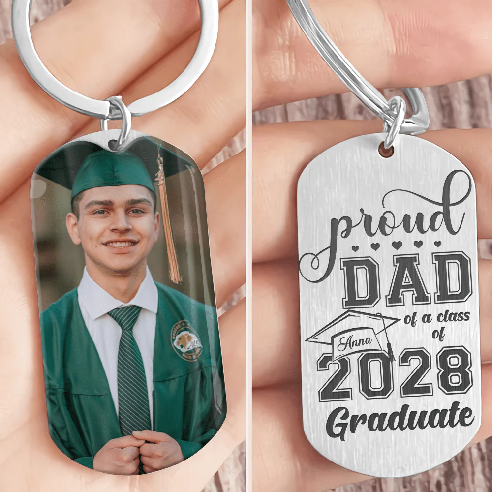 Proud Dad Of A Class Of 2025 Graduate Graduation Metal Keychain HN590 - Image 3
