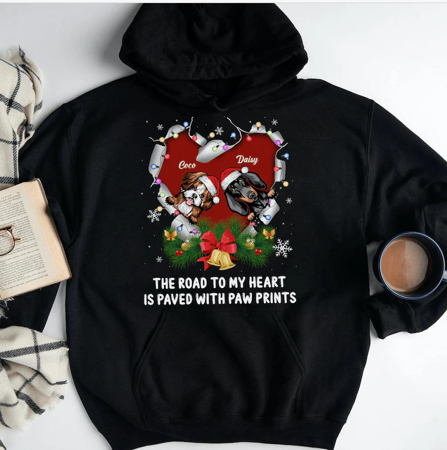 Road To My Heart Paved With Paw Prints Dog Shirt, HN590 - Image 3