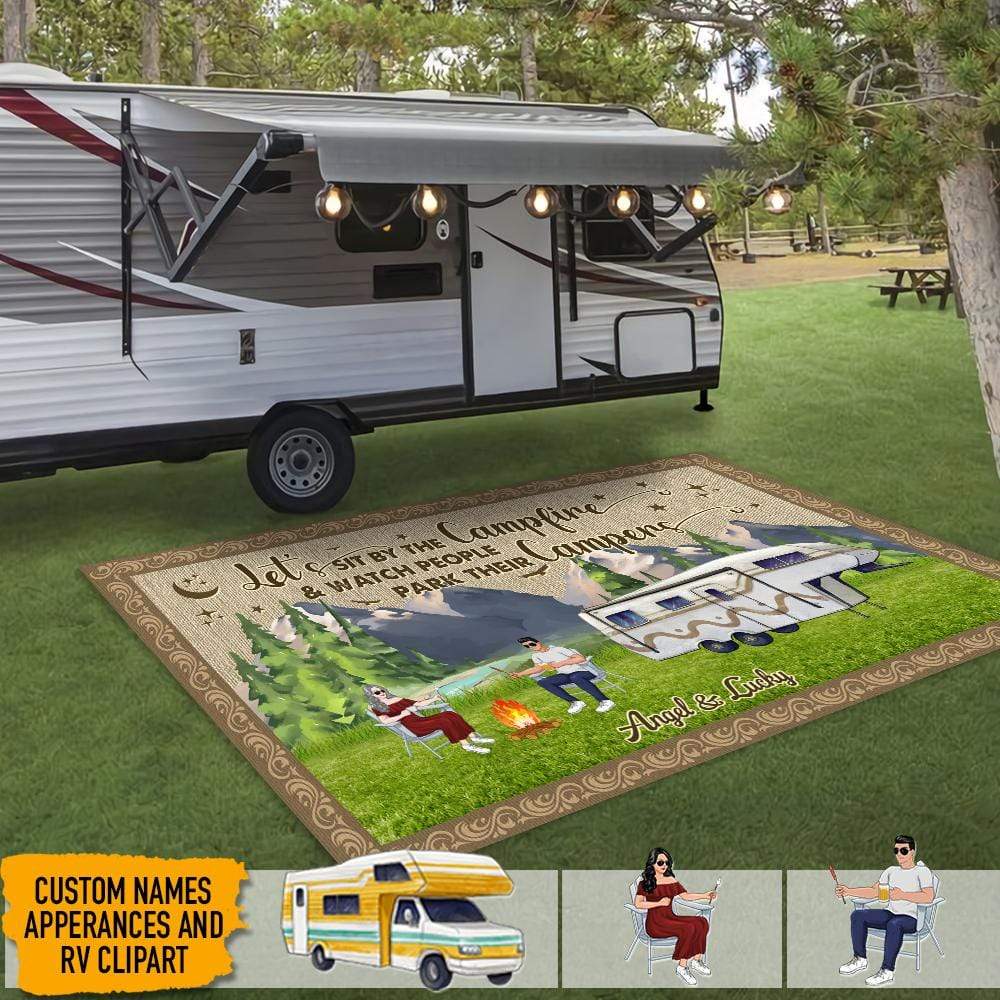Let's Sit By The Campfire Watch People Camping Patio Mat K228 HN590 - Image 3