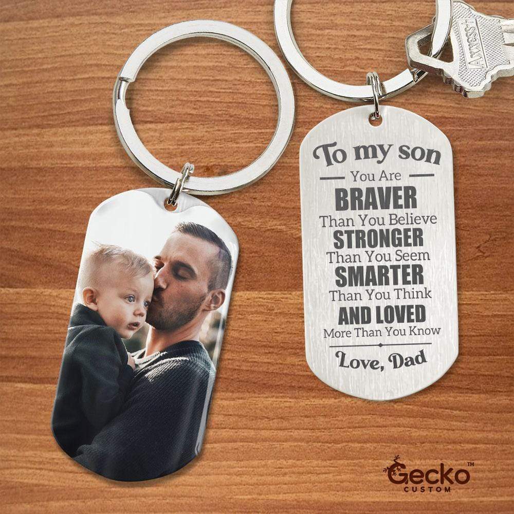 Son You Are Braver Than You Believe Family Metal Keychain HN590 - Image 2