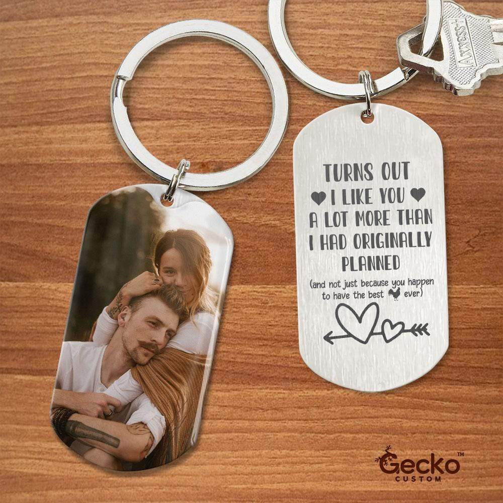 Turns Out I Like You More Than I Planned Couple Metal Keychain HN590 - Image 2