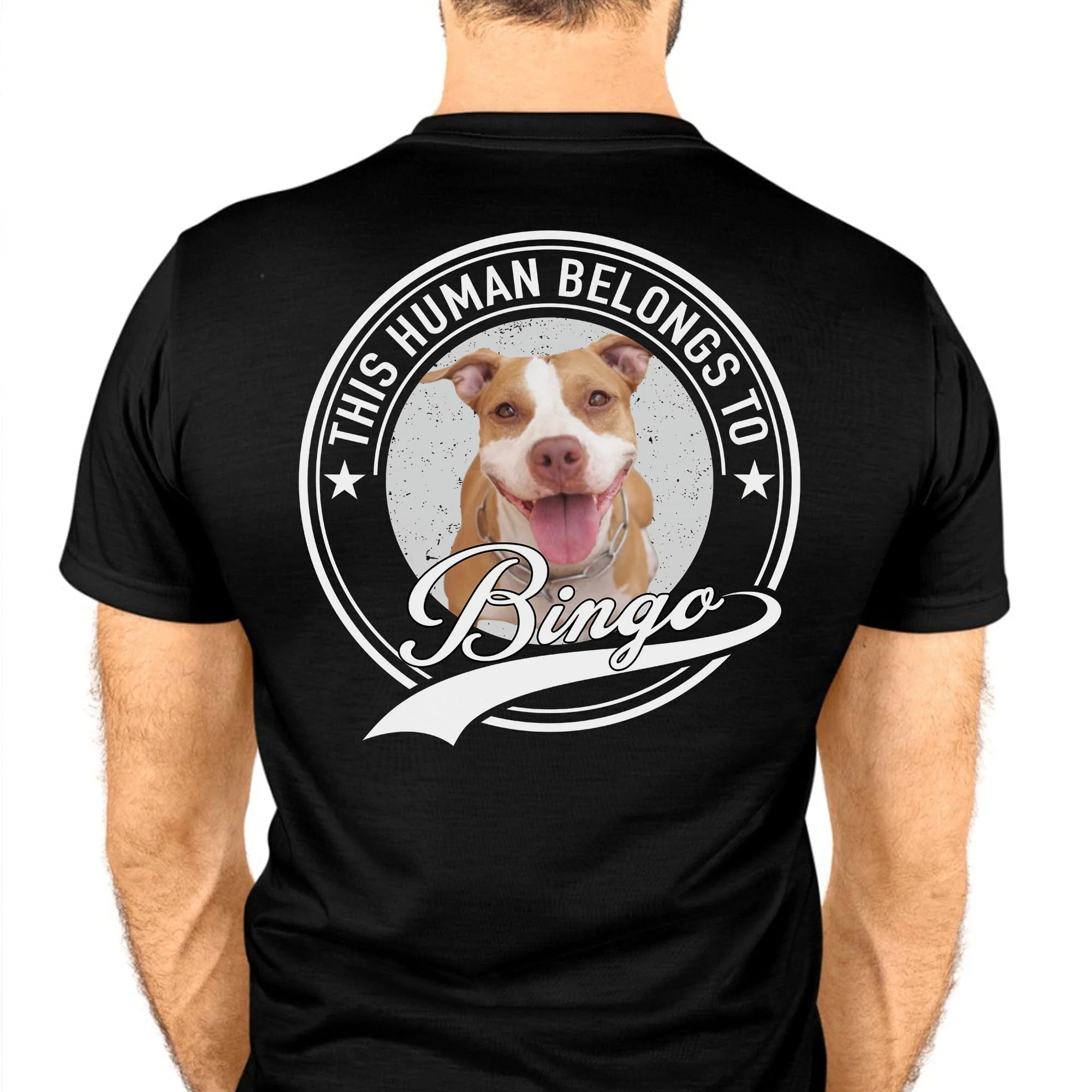 Human Belongs To Dog Cat Personalized Custom Photo Dog Cat Pet Backside Shirt TA29 889497 - Image 2