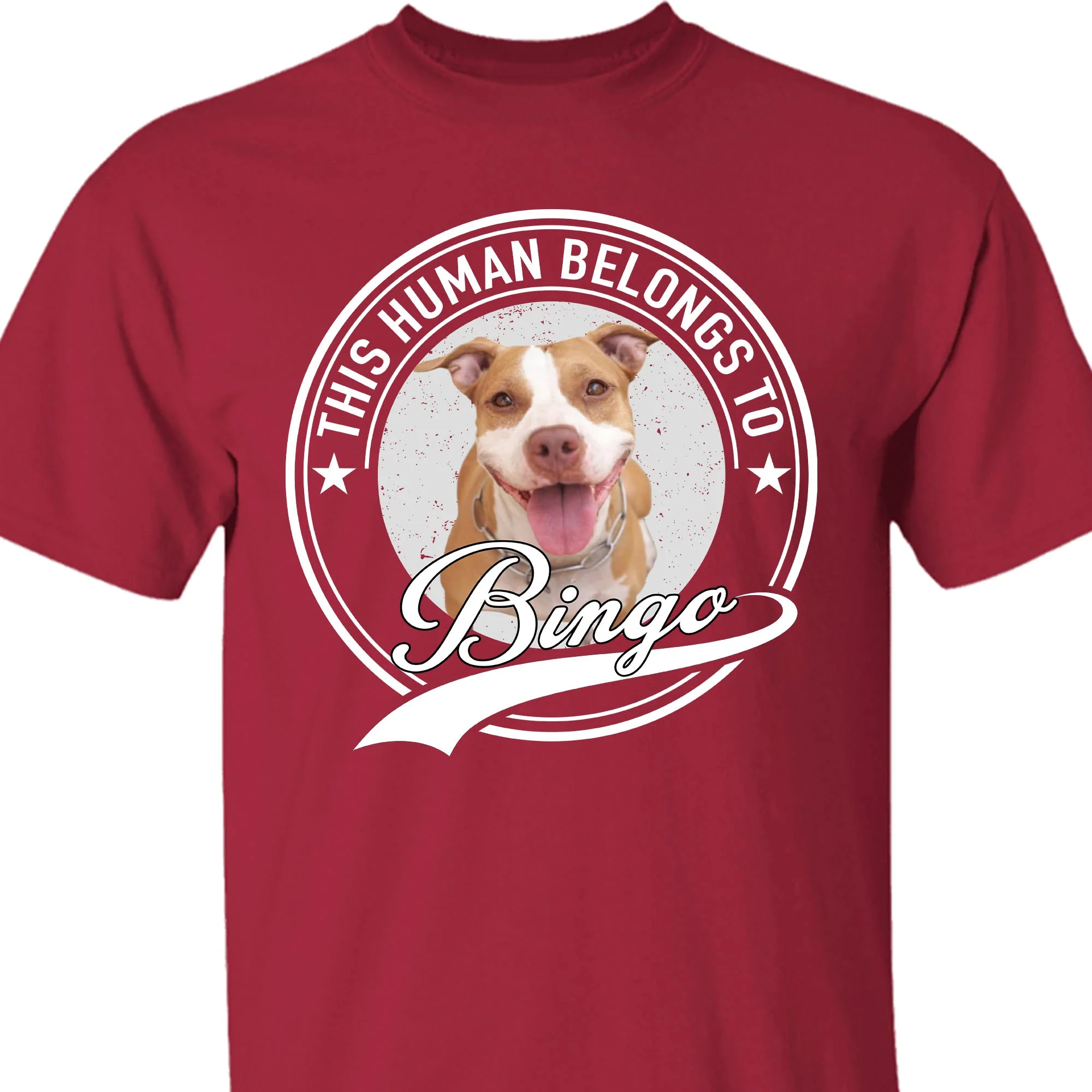 Human Belongs To Dog Cat Personalized Custom Photo Kids Size Shirt C251 - Image 3