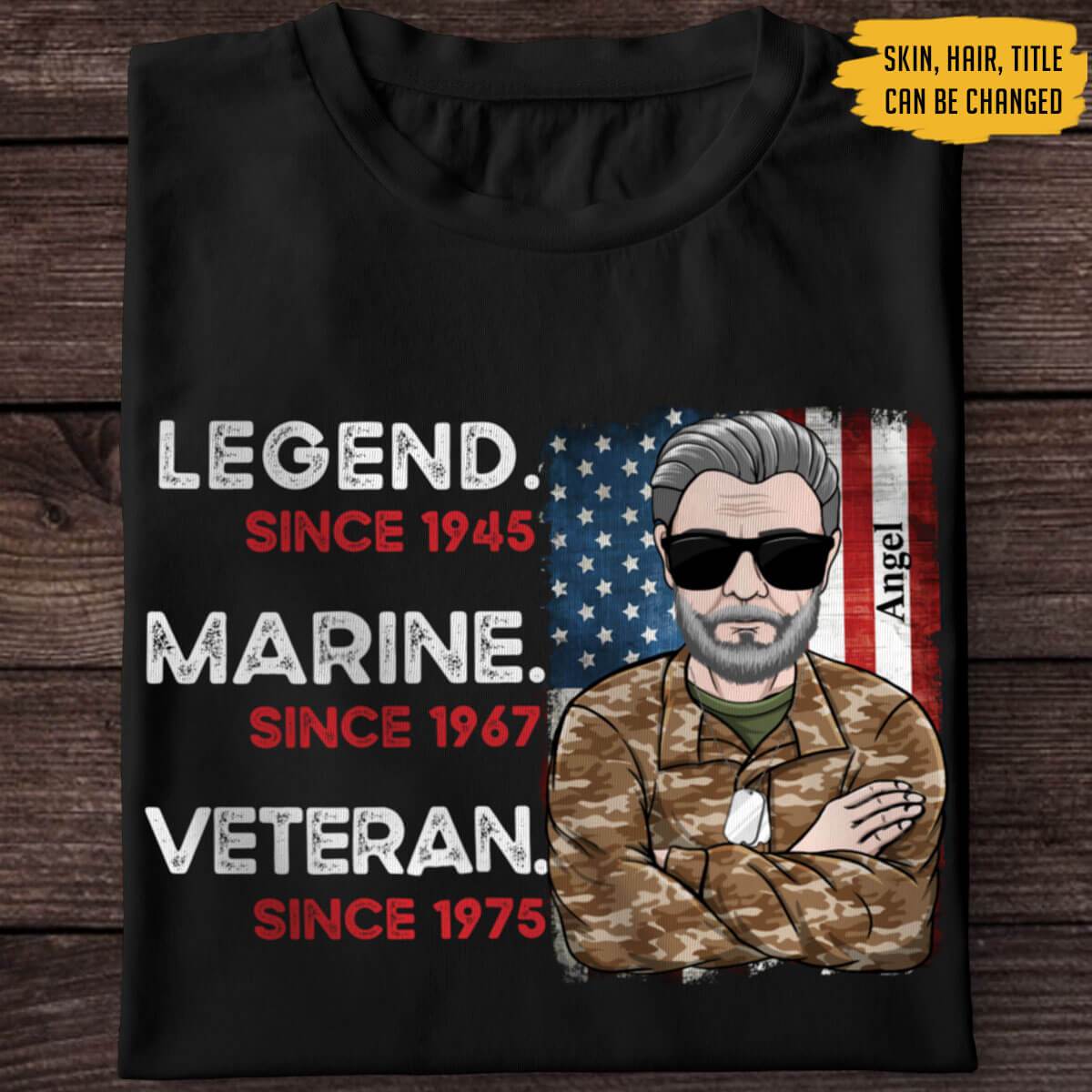 Legend Marine Sailor Soldier Veteran Since Personalized Shirt