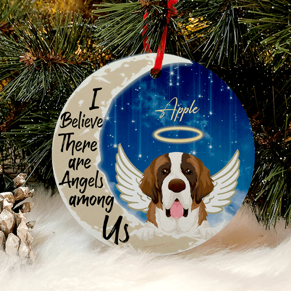I Believe There Are Angels Among Us Dog Ornament - Image 2