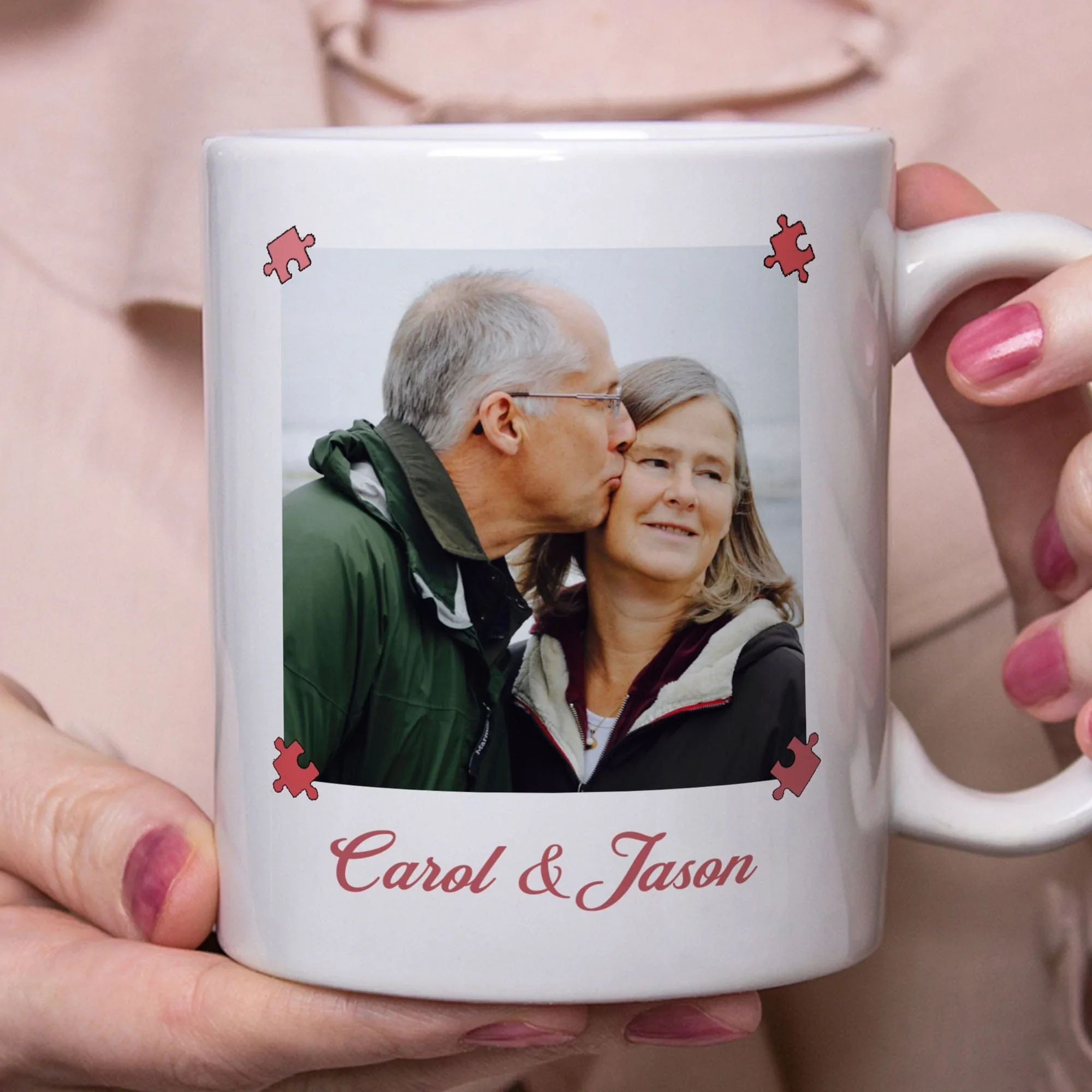 I Found My Missing Piece Personalized Custom Photo Anniversary Mug Valentine Day Gift C608 - Image 3