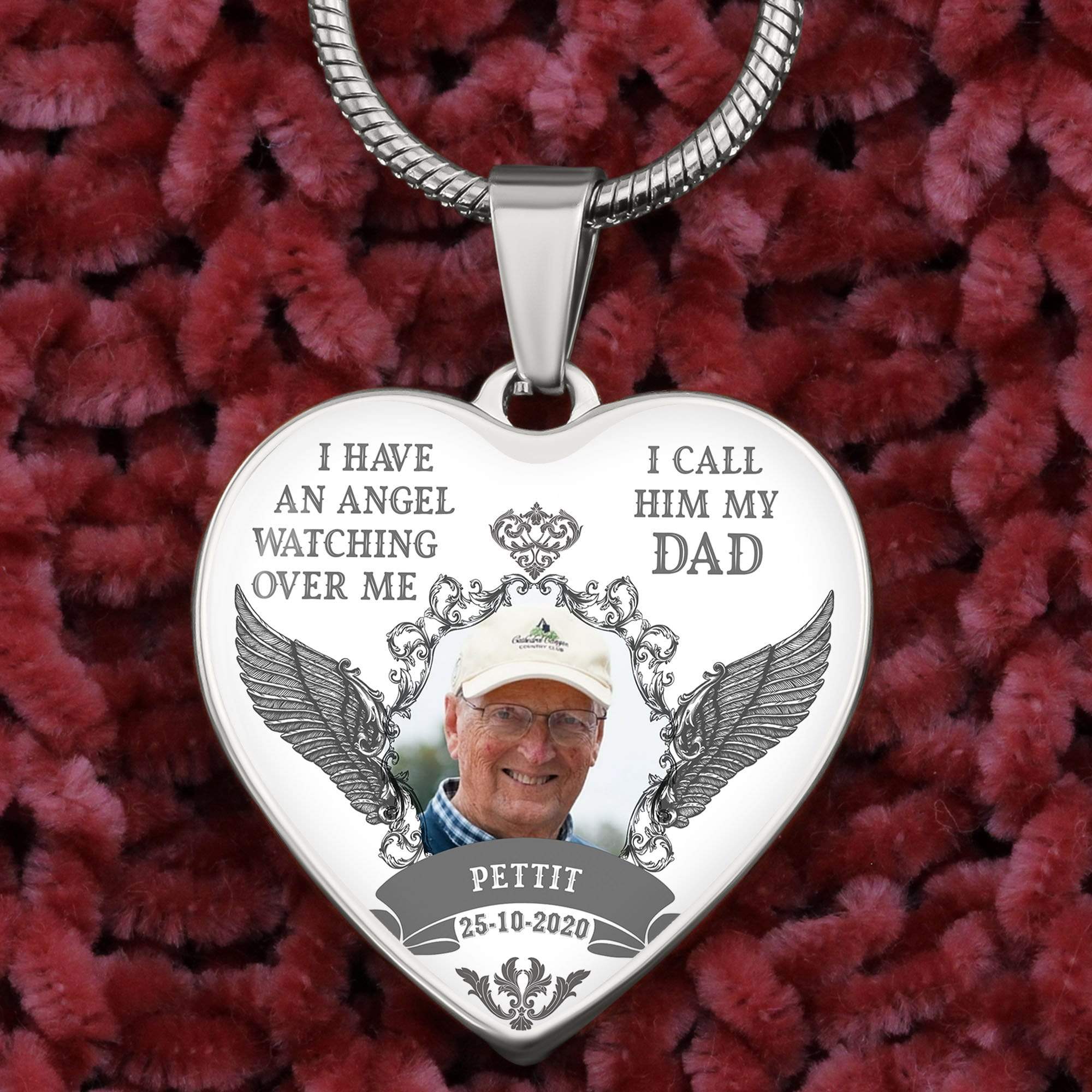 I Have An Angel Watching Over Me Memorial Heart Necklace