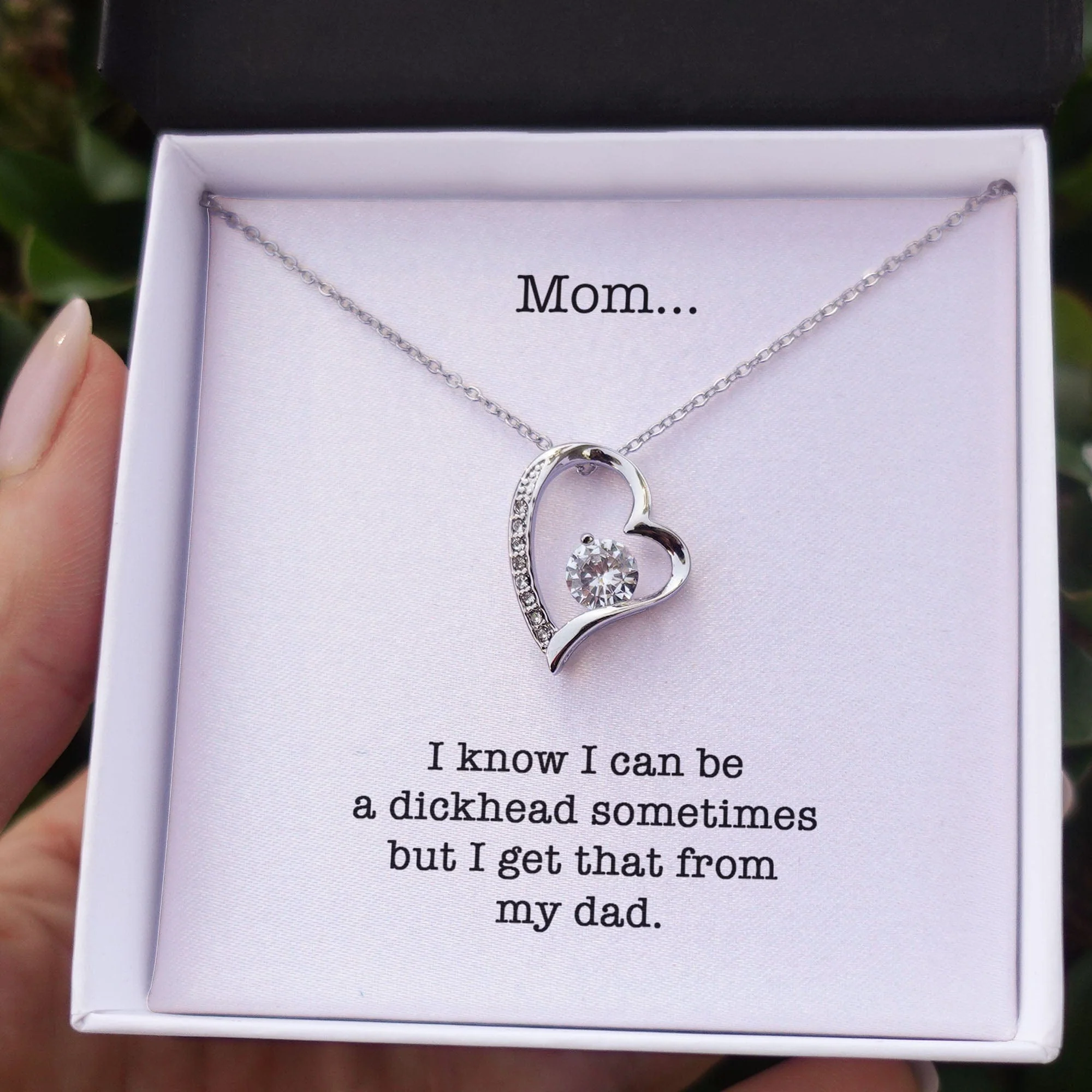 I Know I Can Be A Dickhead Sometimes Personalized Funny Mother's Message Card Necklace C265 - Image 3