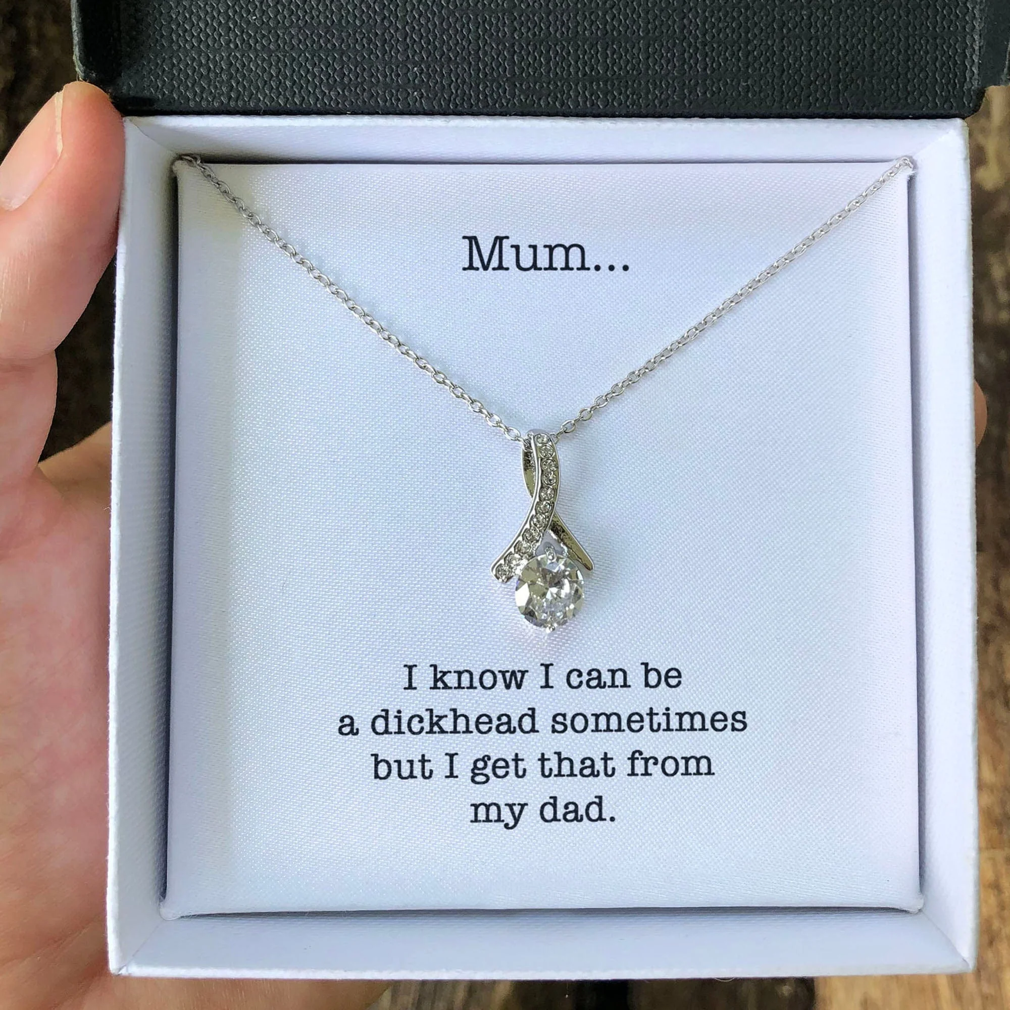 I Know I Can Be A Dickhead Sometimes Personalized Funny Mother's Message Card Necklace C265 - Image 5