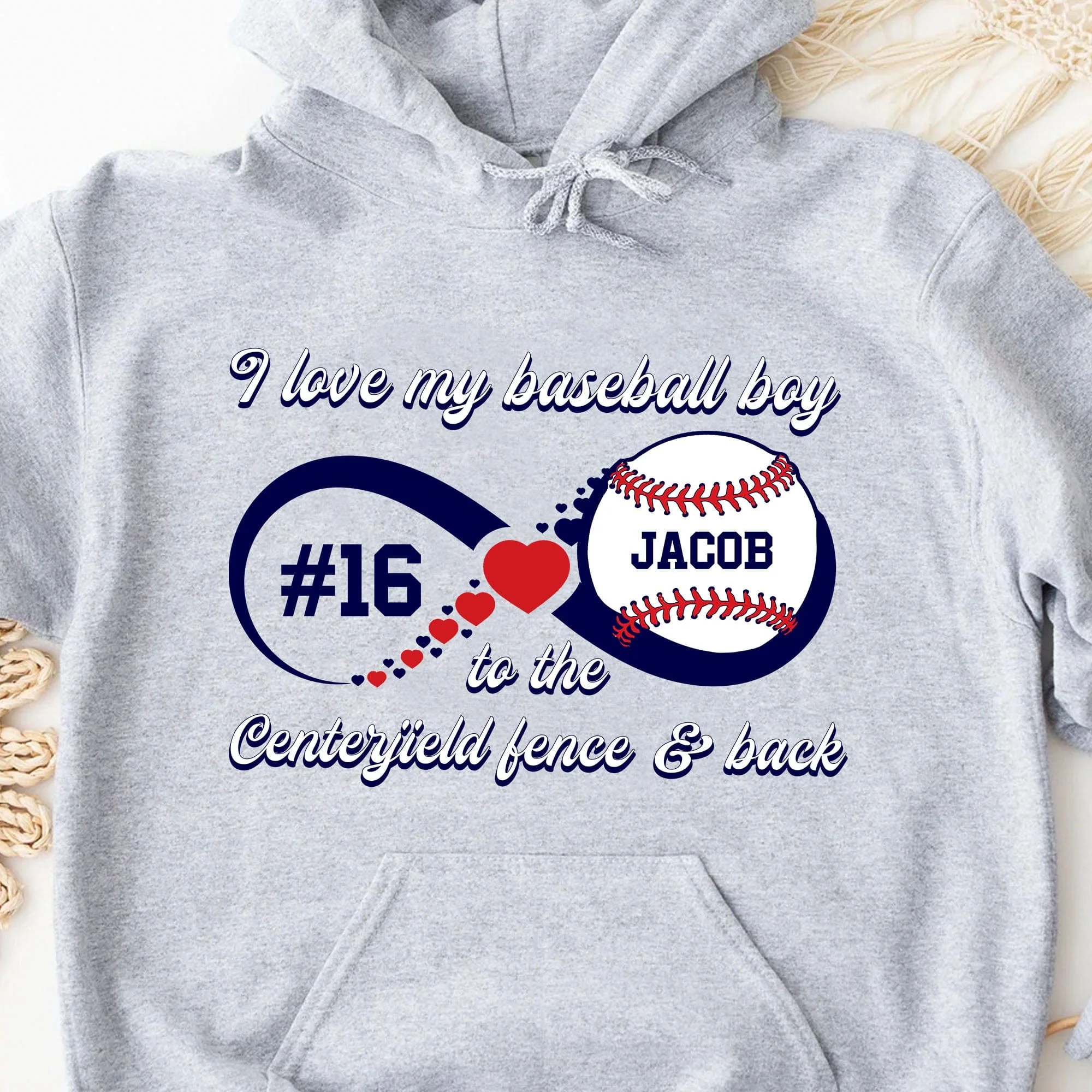 I Love My Baseball Boy To The Centerfield Fence And Back Shirt Personalized Custom Baseball Shirt H489 - Image 3