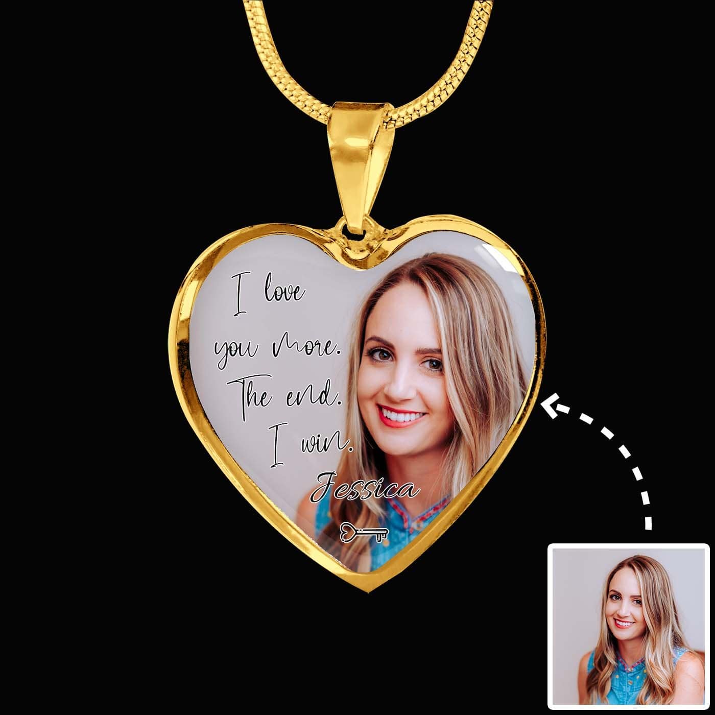 I Love You More Custom Heart Necklace - Image 3
