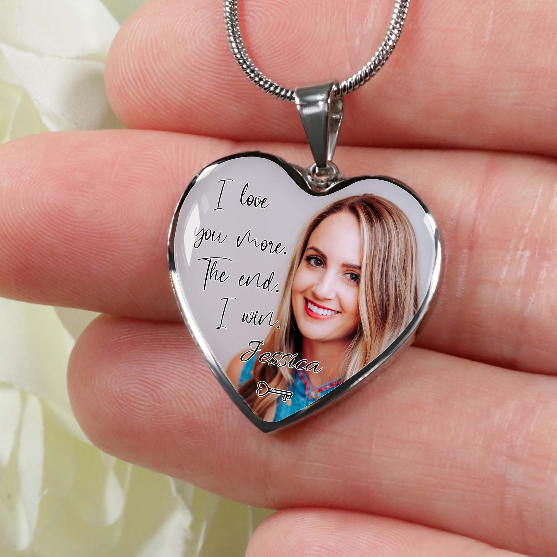 I Love You More Custom Heart Necklace - Image 5
