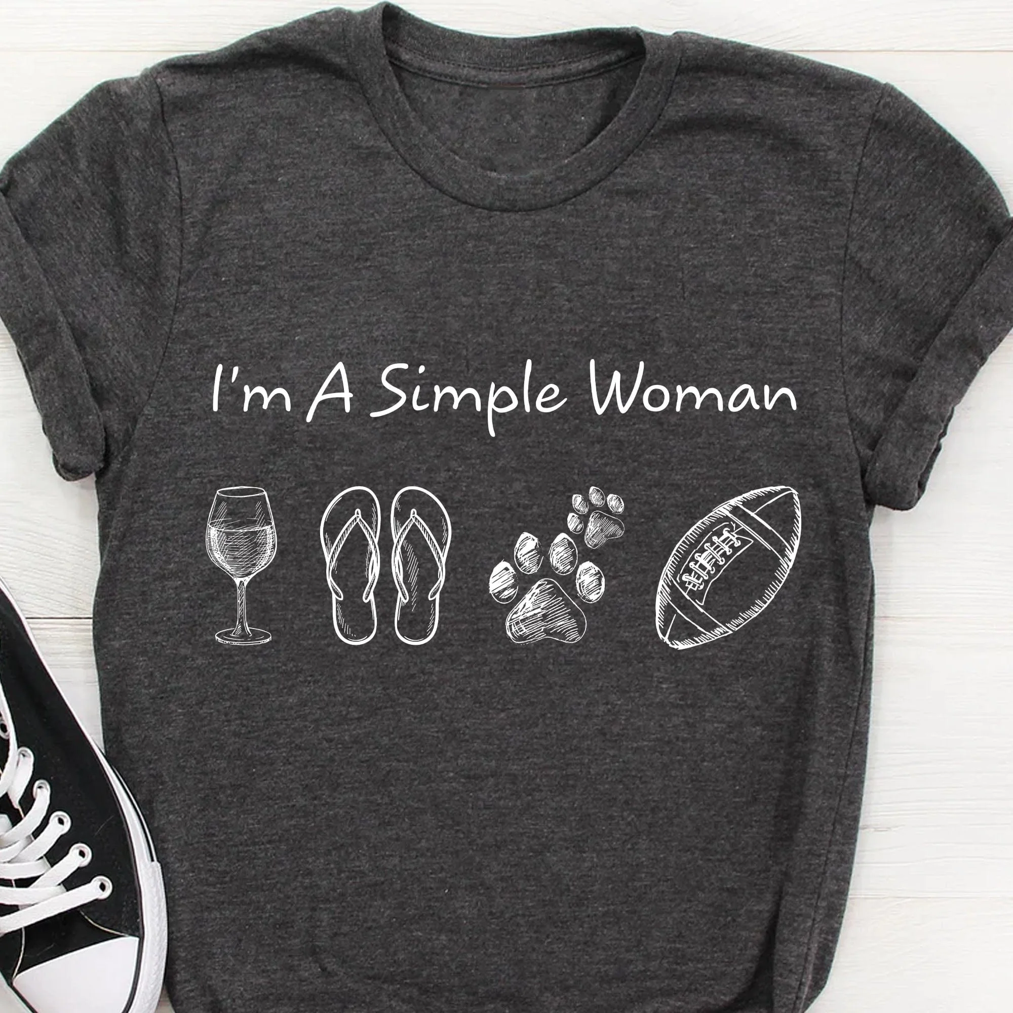I'm A Simple Woman Man Personalized Custom Football Shirts C508 - Image 2