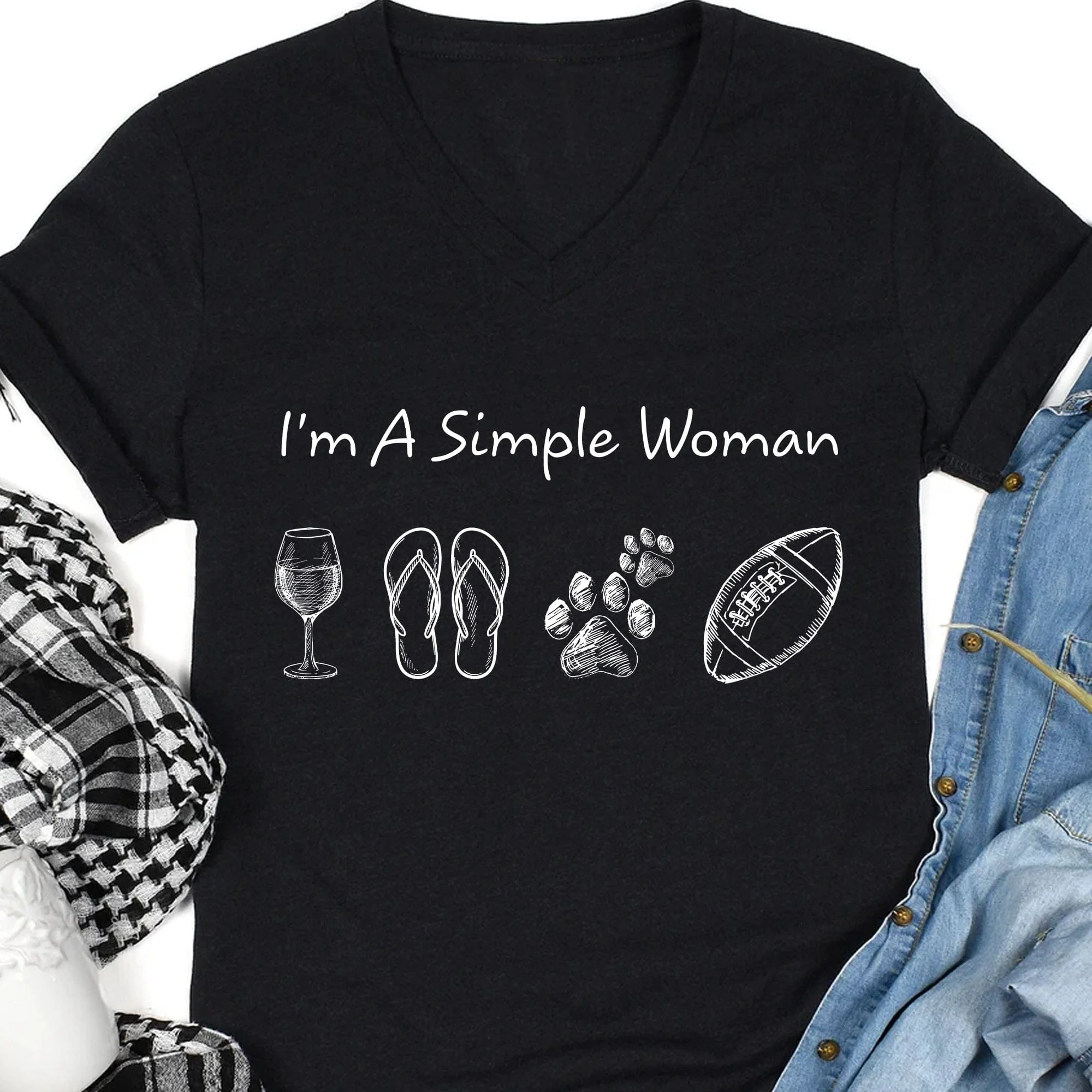 I'm A Simple Woman Man Personalized Custom Football Shirts C508 - Image 5