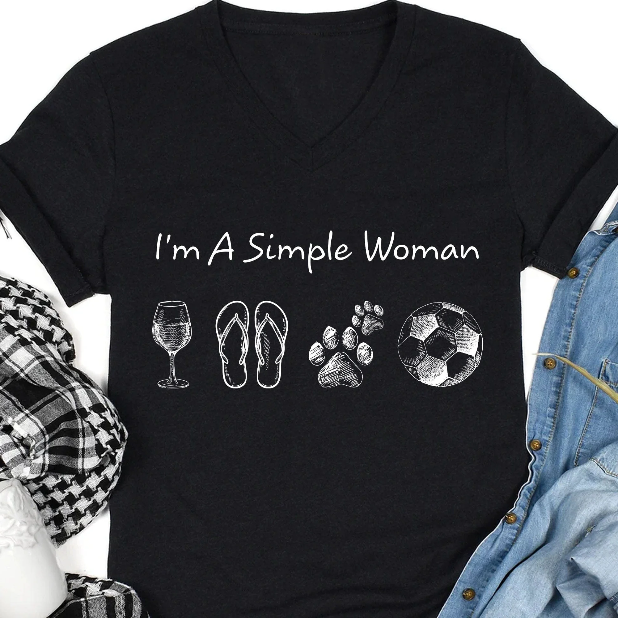 I'm A Simple Woman Man Personalized Custom Soccer Shirts C508 - Image 4