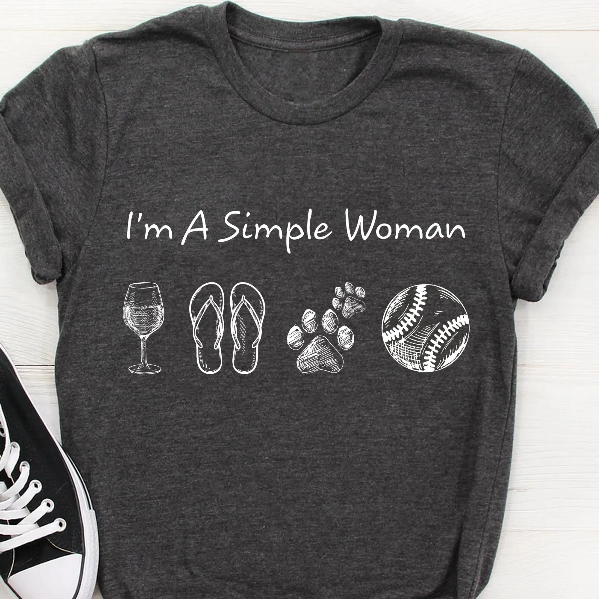 I'm A Simple Woman Man Personalized Custom Softball Shirts C508 - Image 2