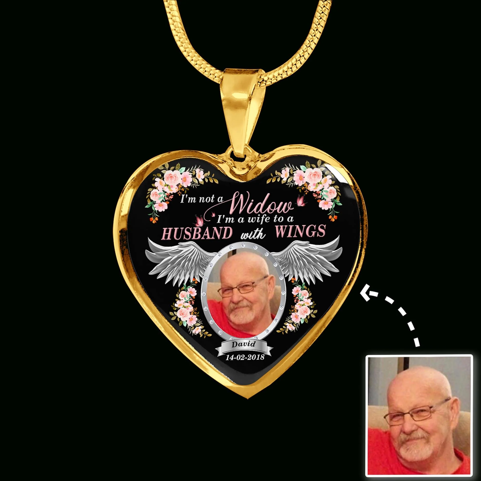 I'm Not A Widow Custom Name Heart Necklace - Image 2
