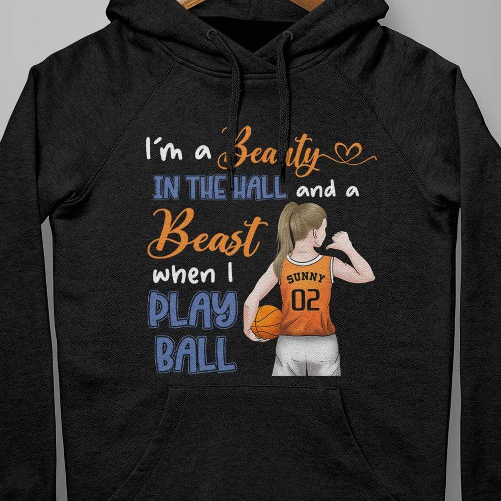 I'm The Beauty And The Beast Basketball Girl Shirt - Image 3