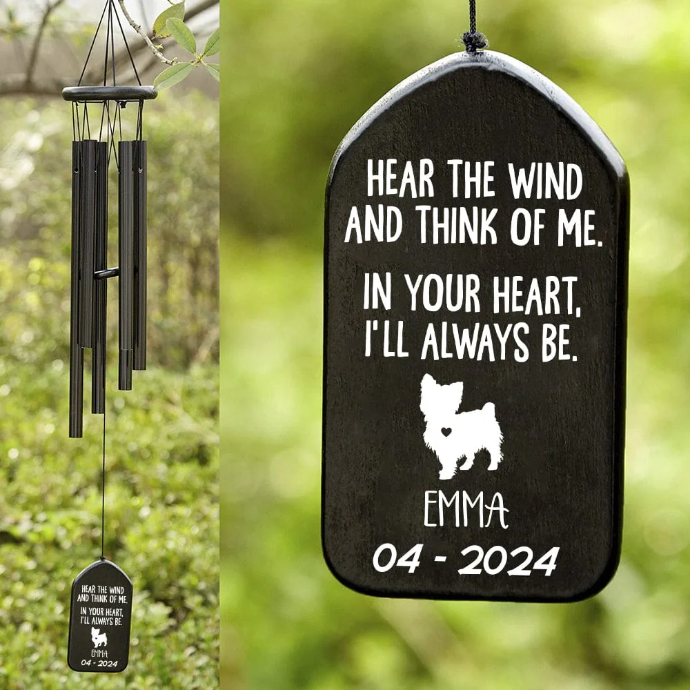 In Your Heart I'll Always Be Dog Memorial Wind Chimes Personalized Gifts TA29 889877 - Image 2