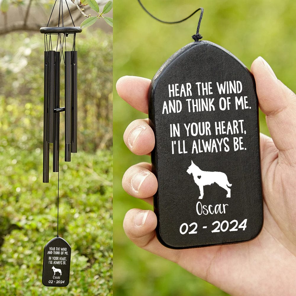 In Your Heart I'll Always Be Dog Memorial Wind Chimes Personalized Gifts TA29 889877 - Image 3