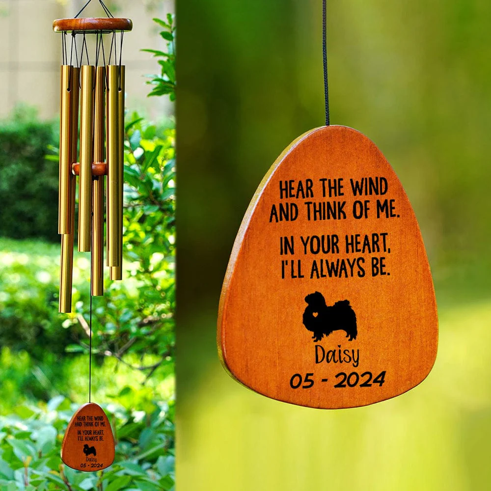 In Your Heart I'll Always Be Dog Memorial Wind Chimes Personalized Gifts TA29 889877 - Image 4