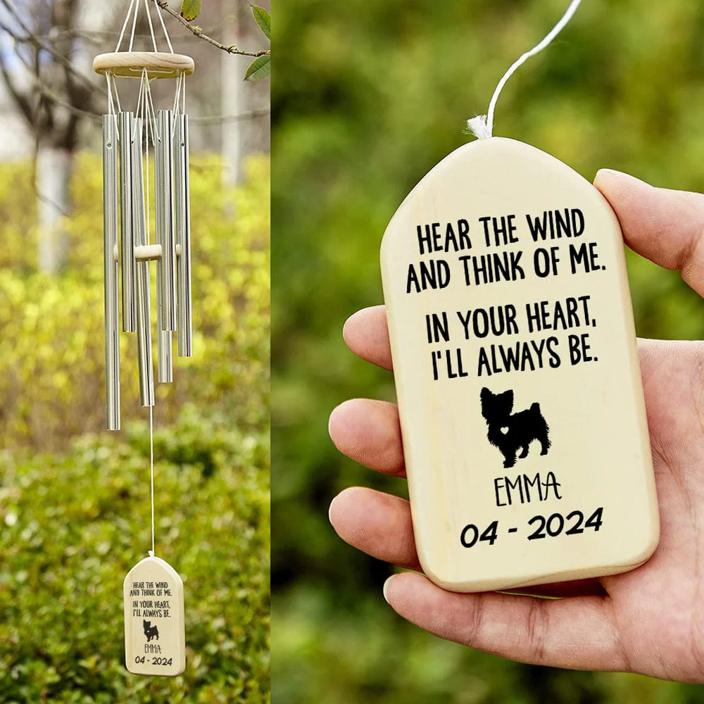 In Your Heart I'll Always Be Dog Memorial Wind Chimes Personalized Gifts TA29 889877 - Image 5