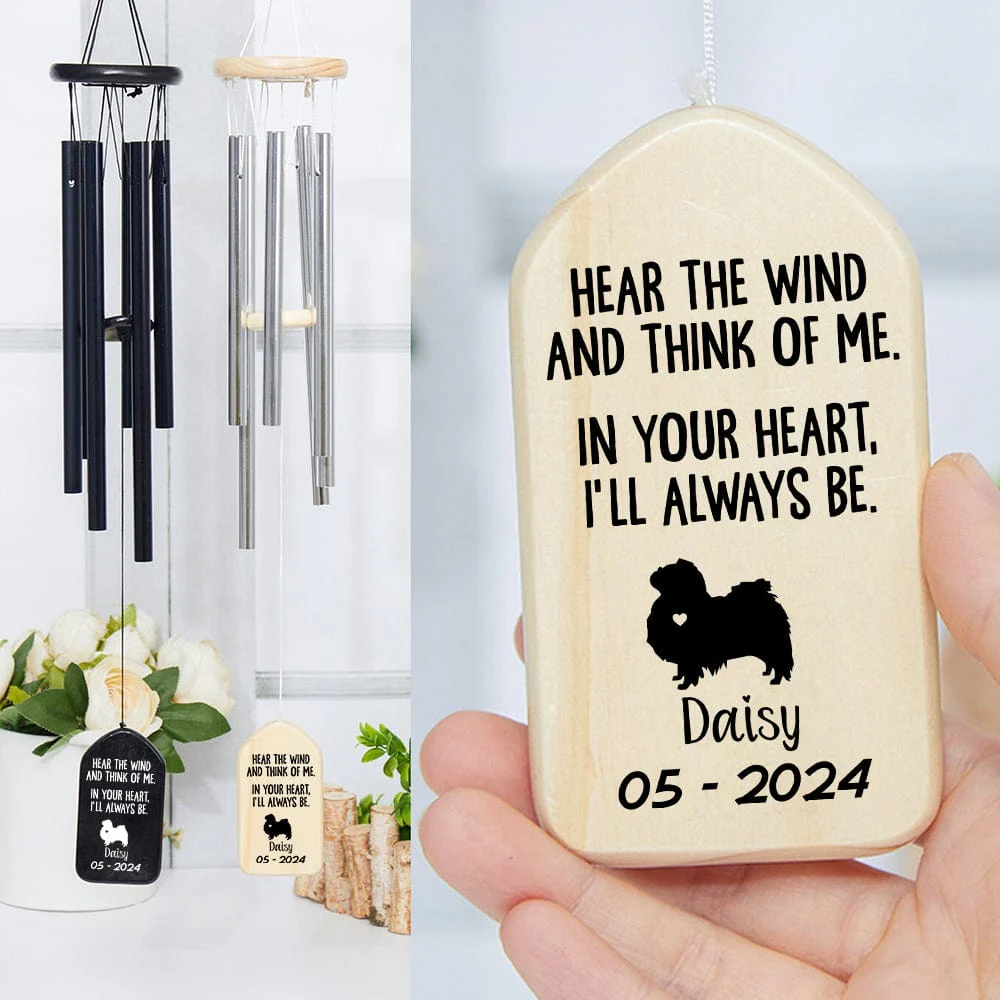 In Your Heart I'll Always Be Dog Memorial Wind Chimes Personalized Gifts TA29 889877 - Image 6