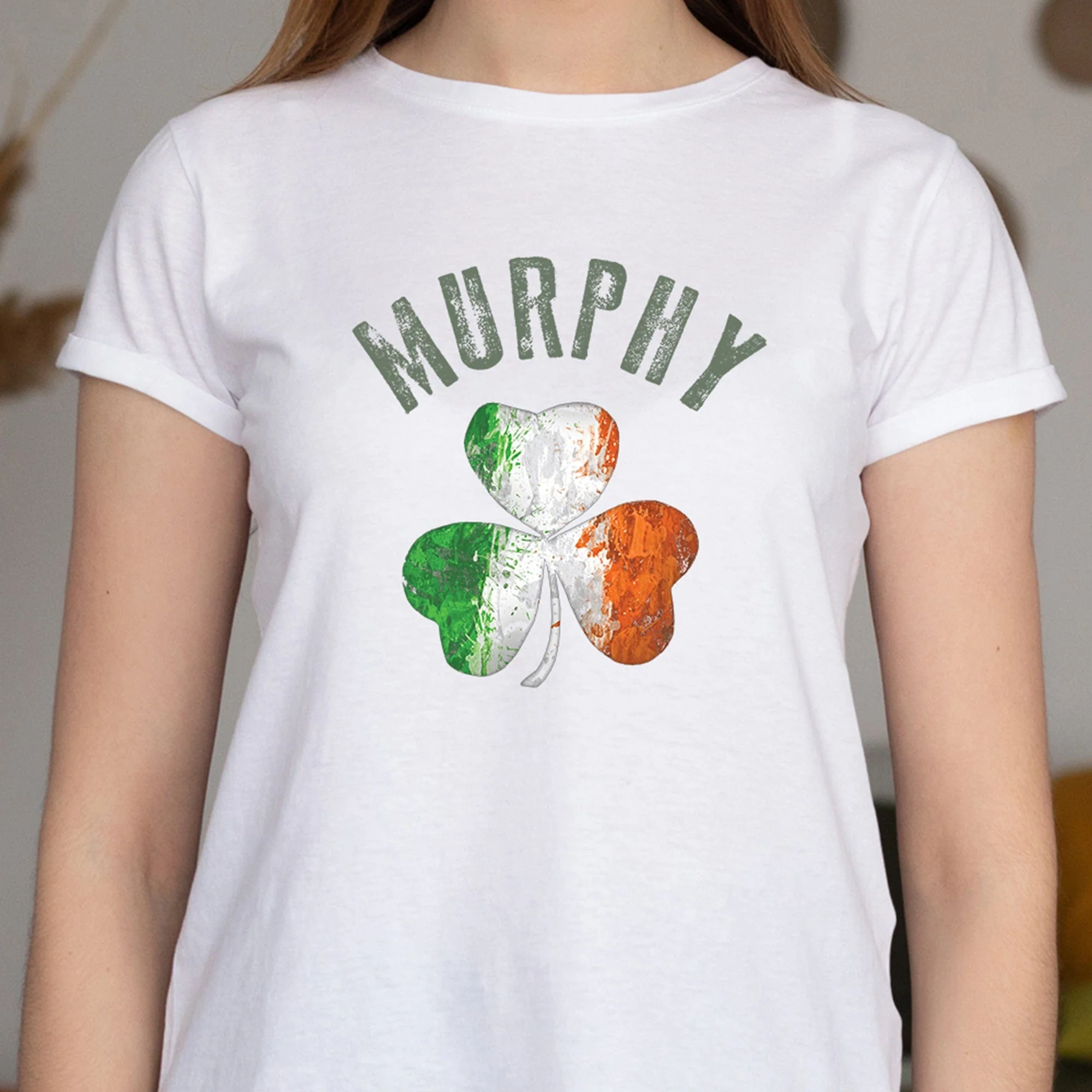 Ireland Flag Shamrock Distressed Custom Irish Shirt - Image 2