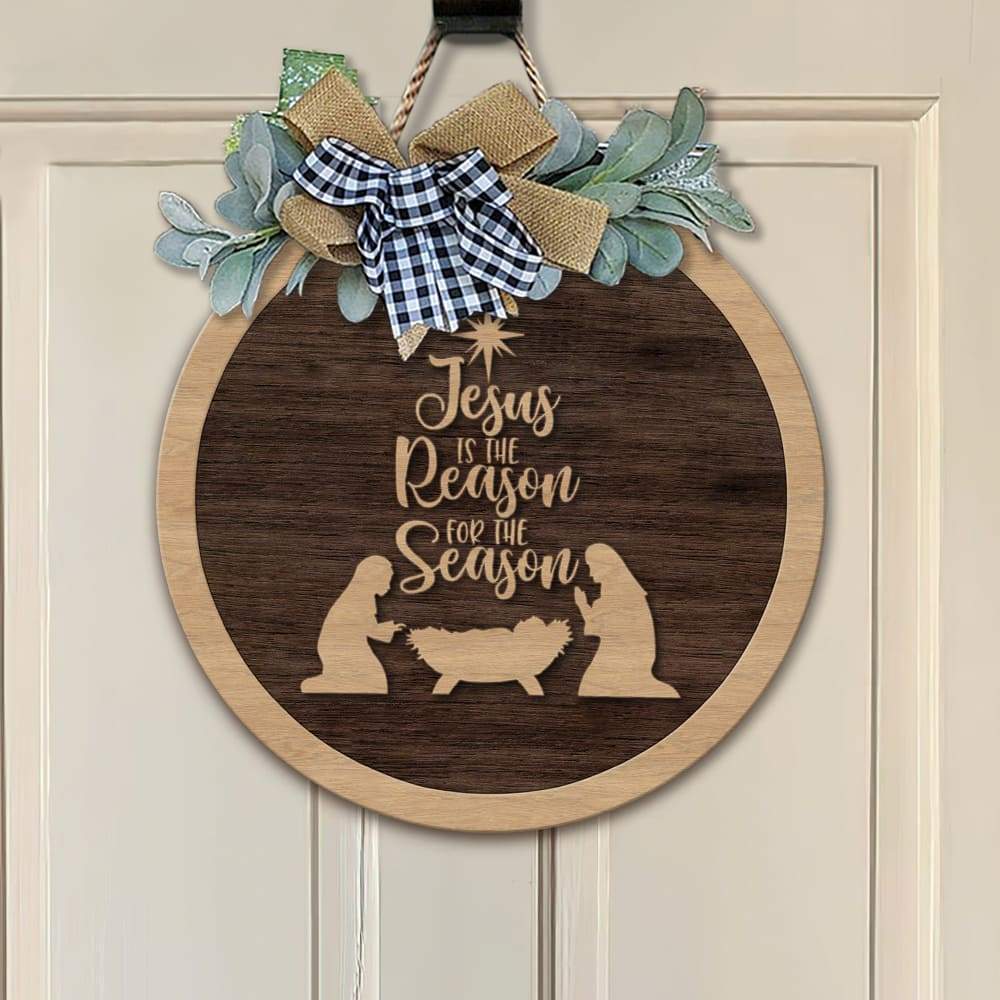Jesus Is The Reason For The Season Door Hanger, Family Gift HN590 - Image 2