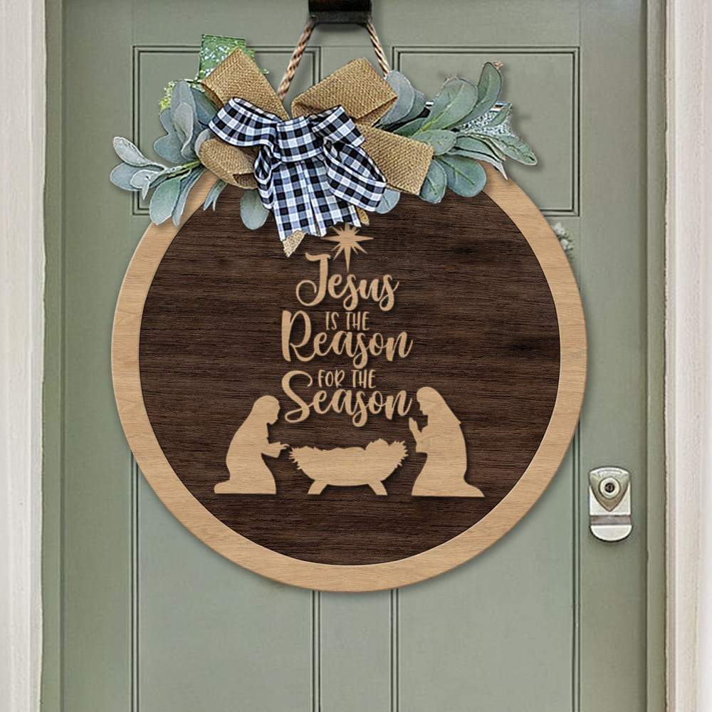 Jesus Is The Reason For The Season Door Hanger, Family Gift HN590 - Image 3