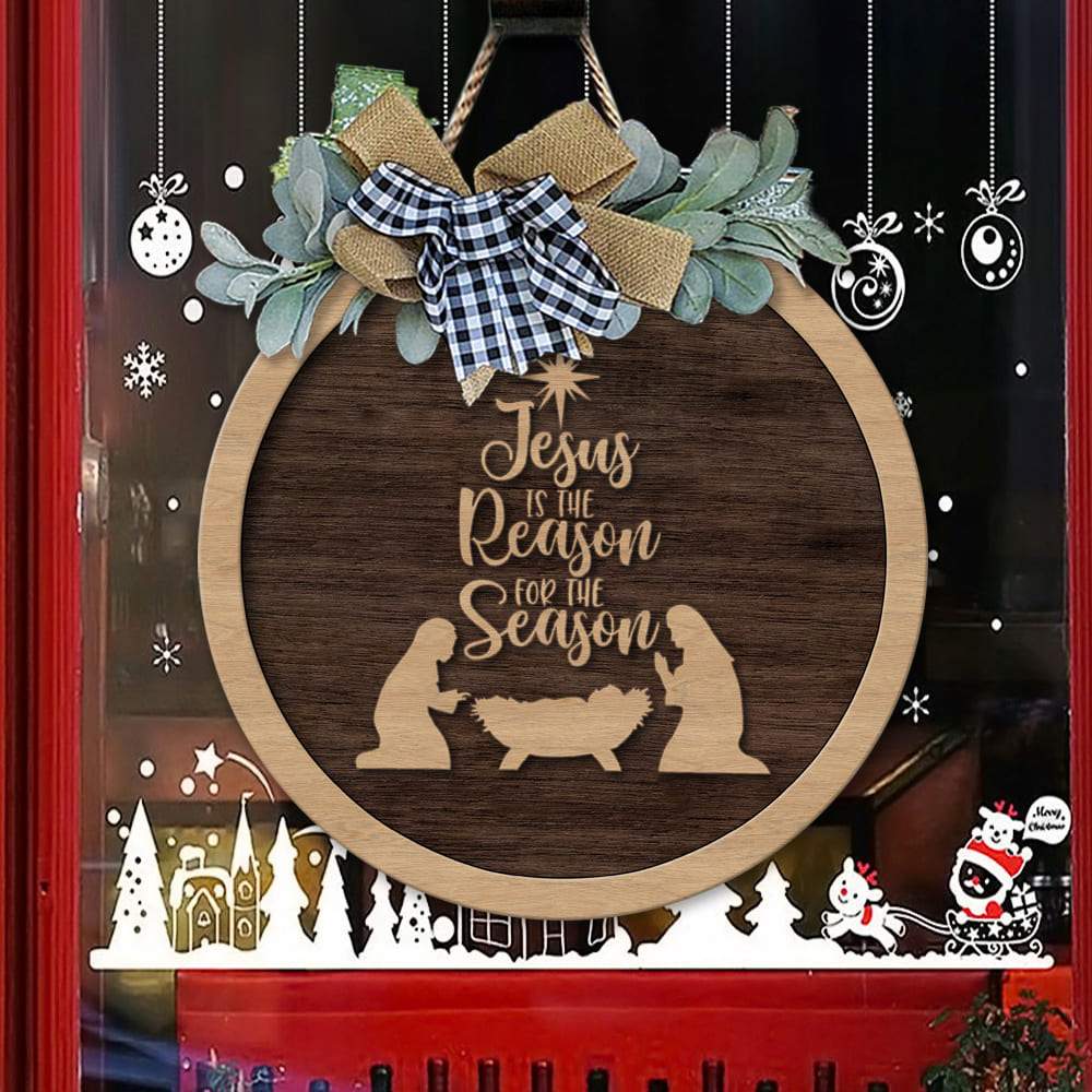 Jesus Is The Reason For The Season Door Hanger, Family Gift HN590 - Image 4